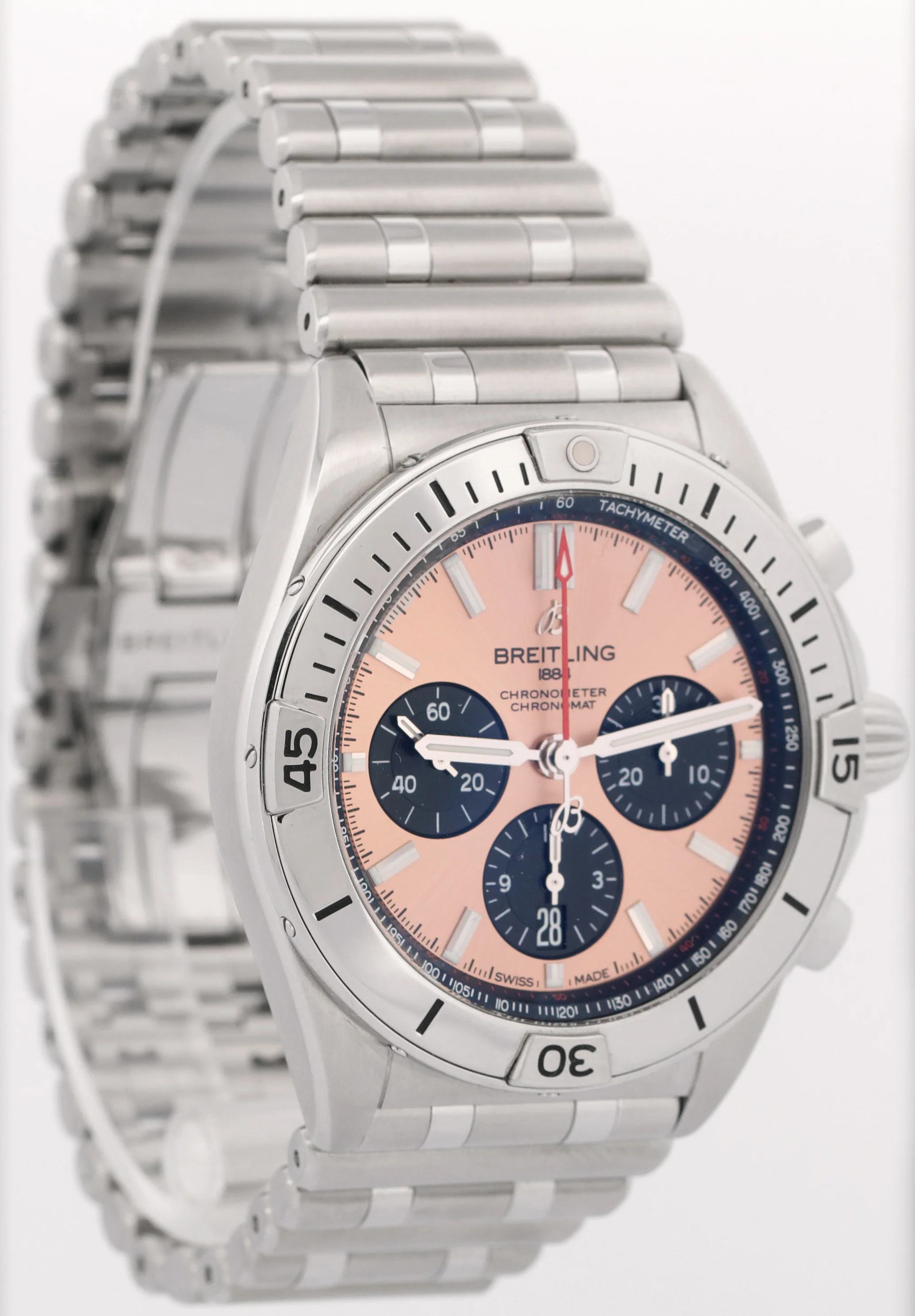 MINT 2023 PAPERS Breitling Chronomat B01 SALMON Stainless Steel 42mm AB0134 BOX - Image 4