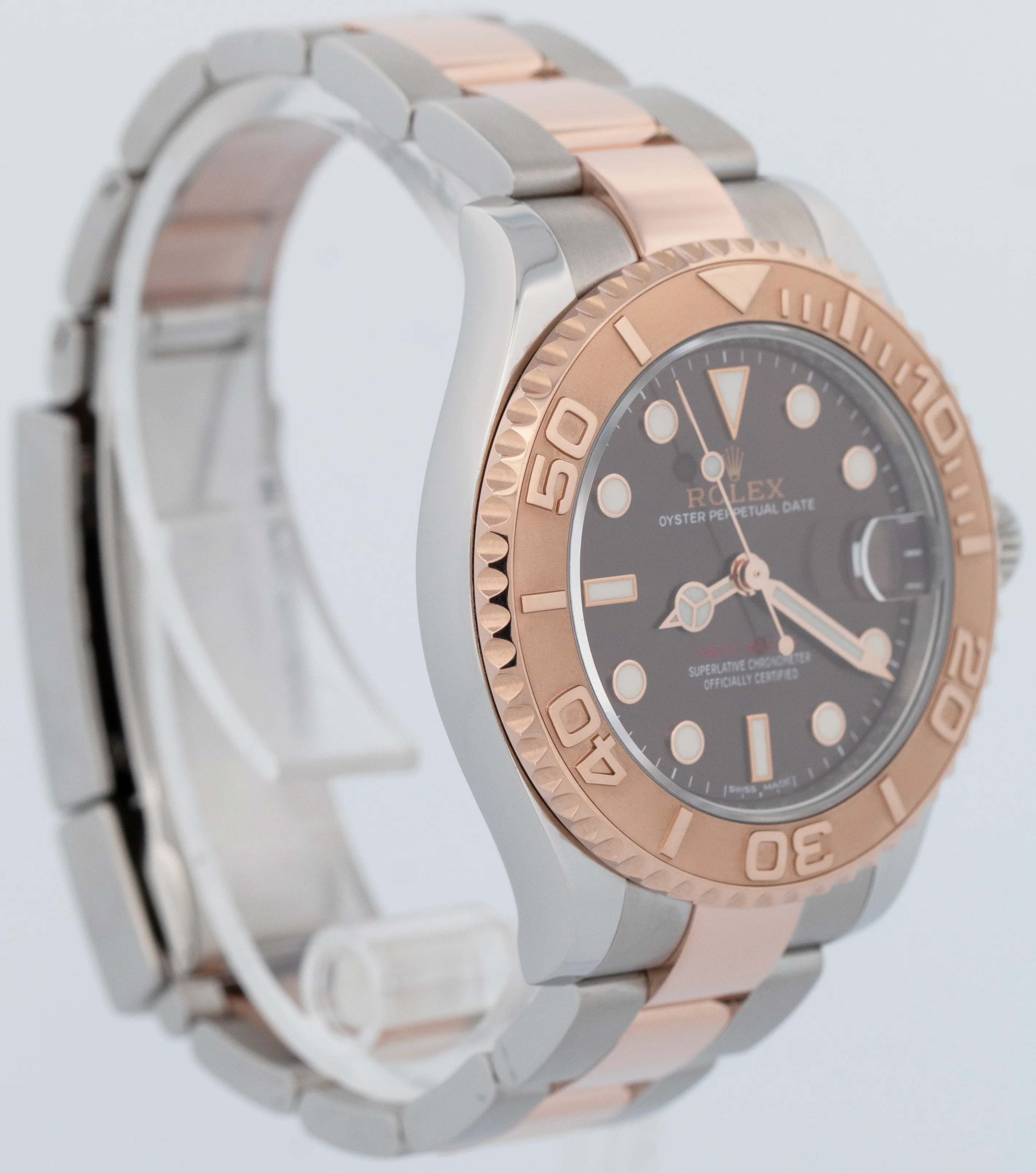 MINT 2023 Rolex Yacht-Master 37mm Two-Tone 18K Rose CHOCOLATE Brown Watch 268621 - Image 3