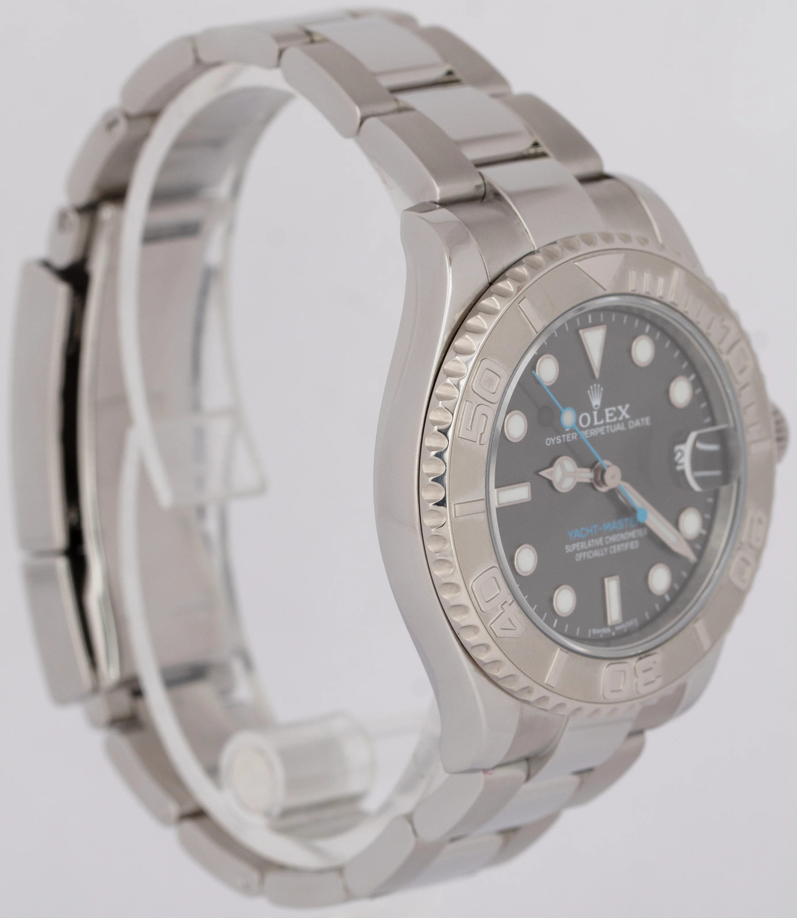 MINT 2023 Rolex Yacht-Master Midsize Stainless Steel RHODIUM Blue 37mm 268622 - Image 4