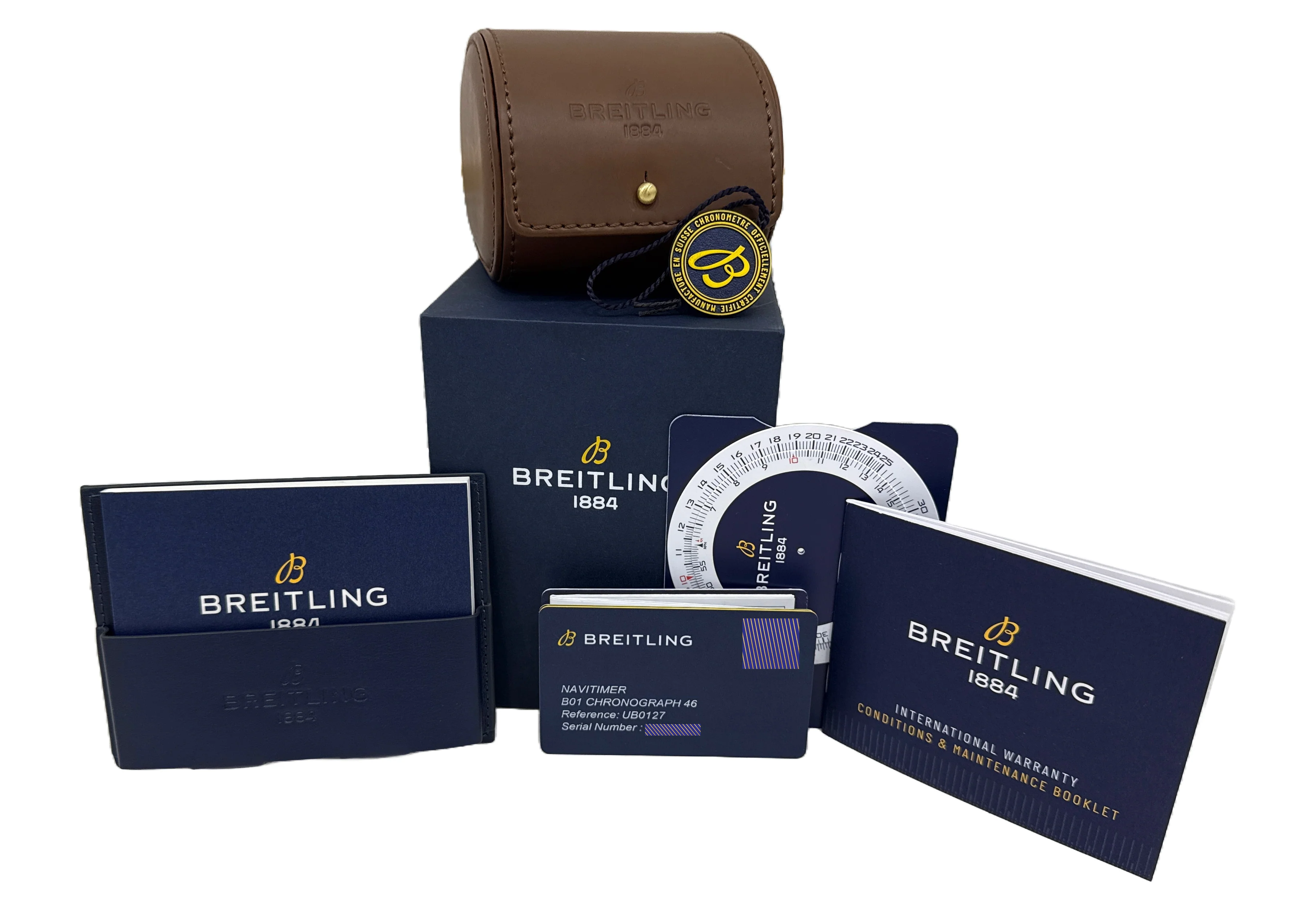 MINT 2024 PAPERS Breitling Navitimer Steel 18K Gold Leather 46mm UB0127 BOX - Image 2