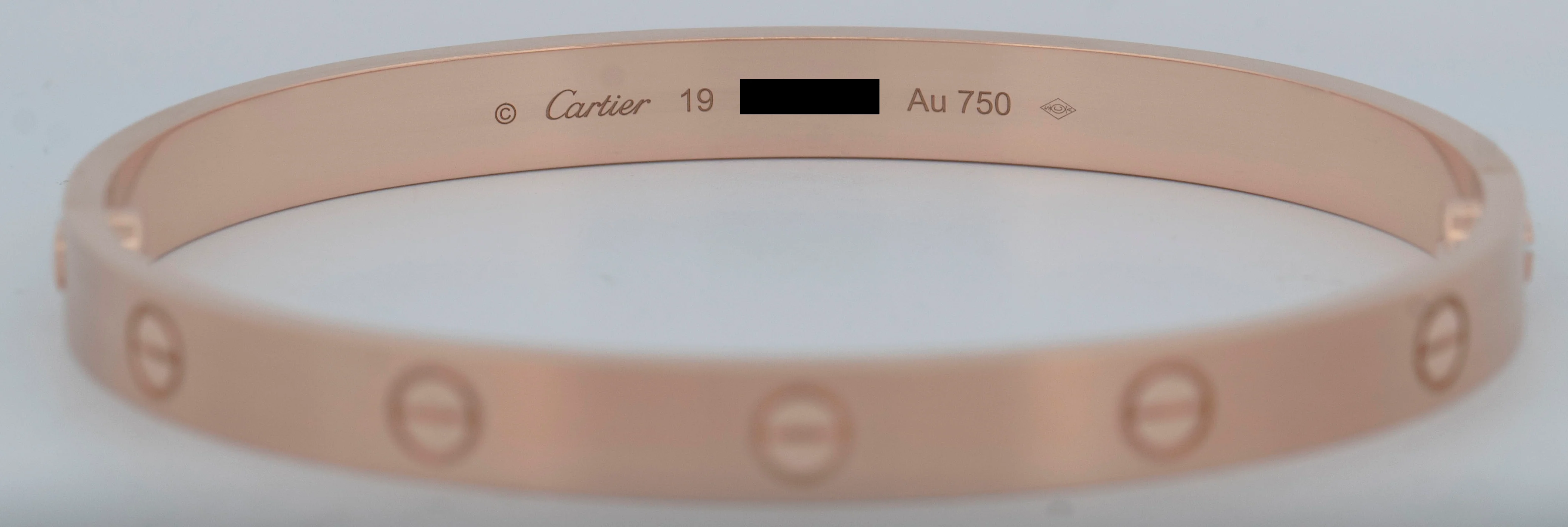 MINT 2024 PAPERS Cartier LOVE Bracelet BRUSHED 18K ROSE Gold Size 19 AU 750 BOX - Image 3