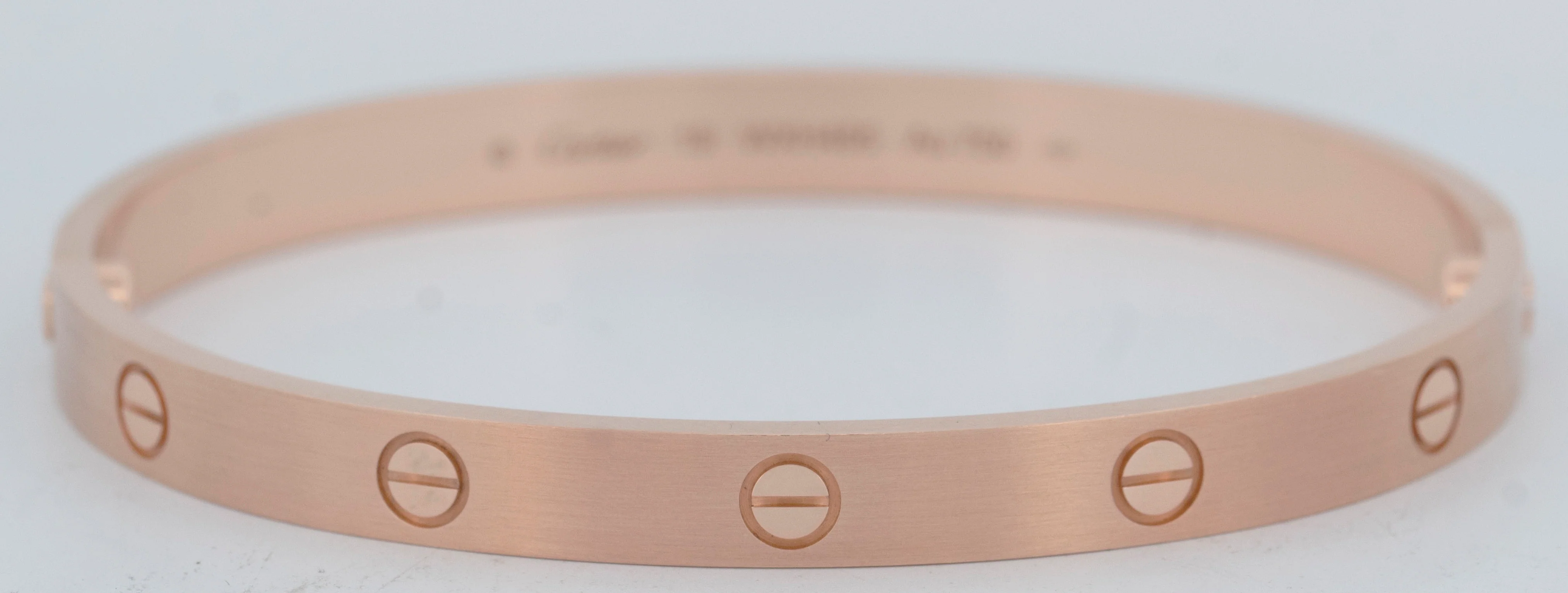 MINT 2024 PAPERS Cartier LOVE Bracelet BRUSHED 18K ROSE Gold Size 19 AU 750 BOX - Image 4