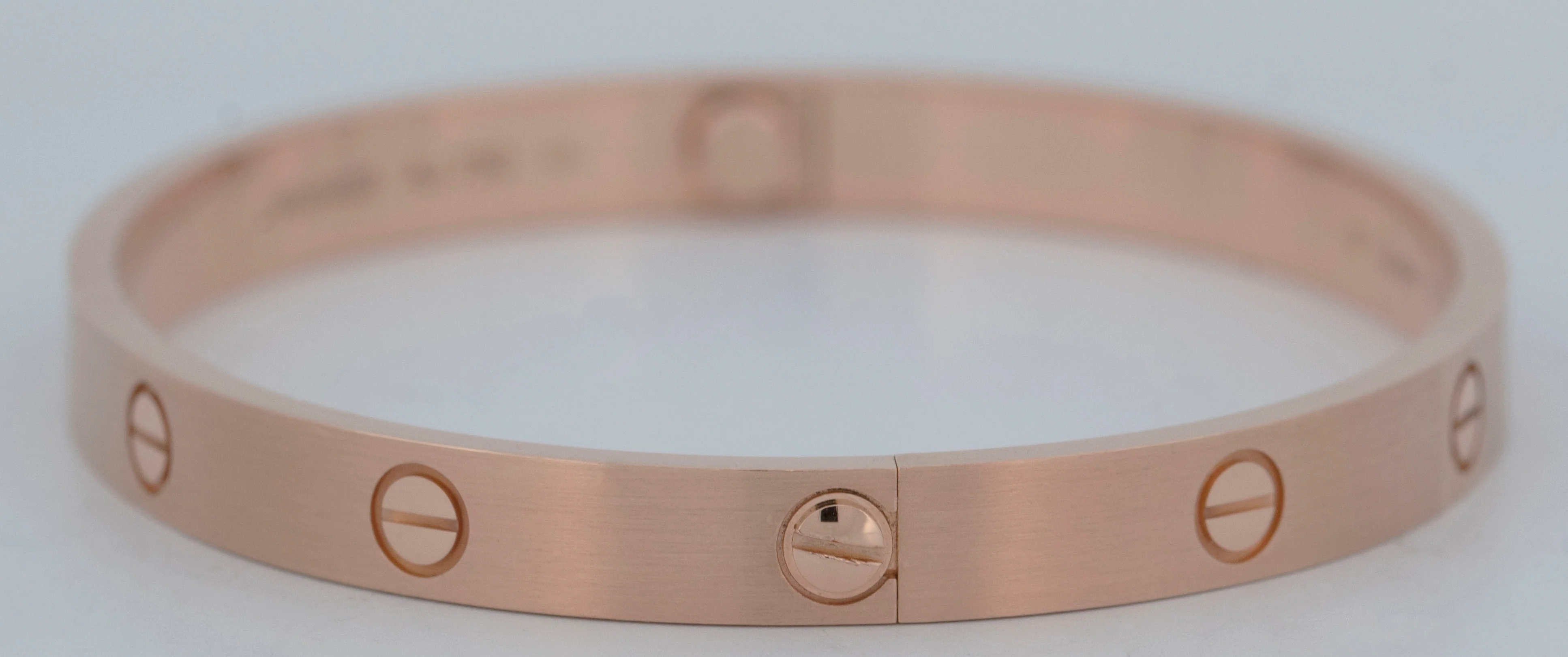 MINT 2024 PAPERS Cartier LOVE Bracelet BRUSHED 18K ROSE Gold Size 19 AU 750 BOX - Image 5