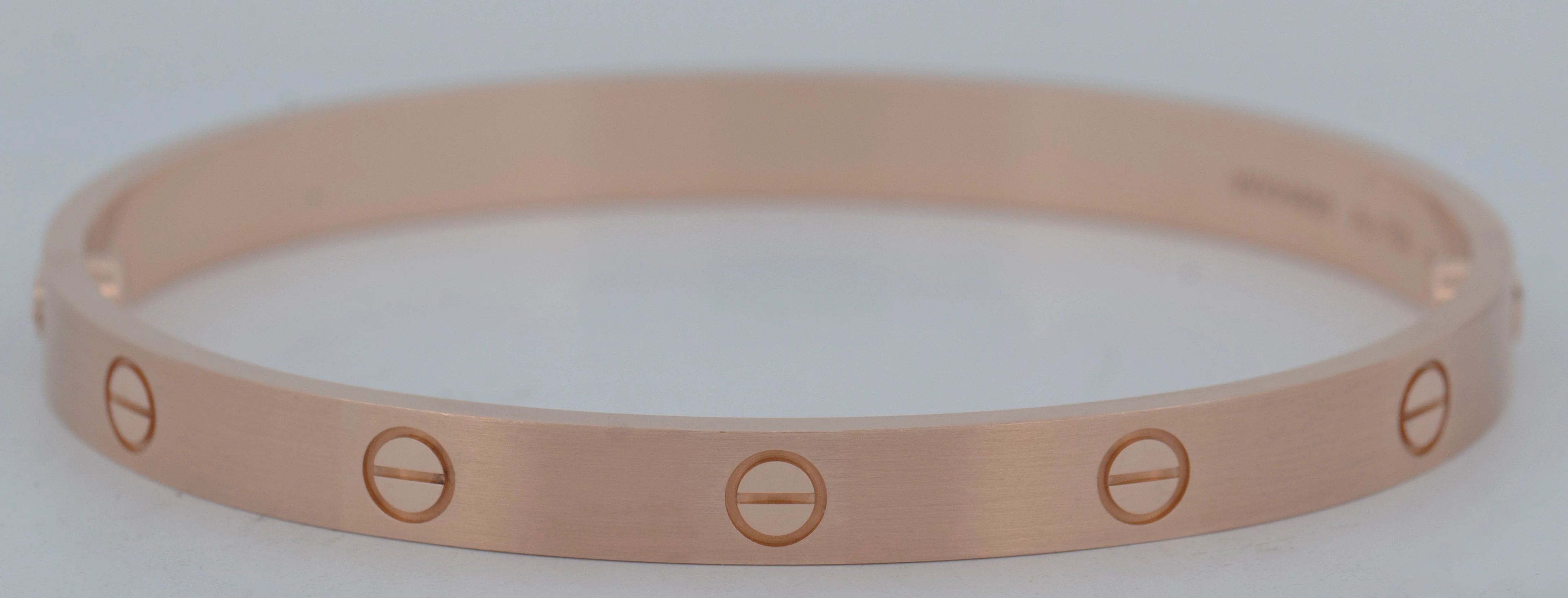 MINT 2024 PAPERS Cartier LOVE Bracelet BRUSHED 18K ROSE Gold Size 19 AU 750 BOX - Image 7