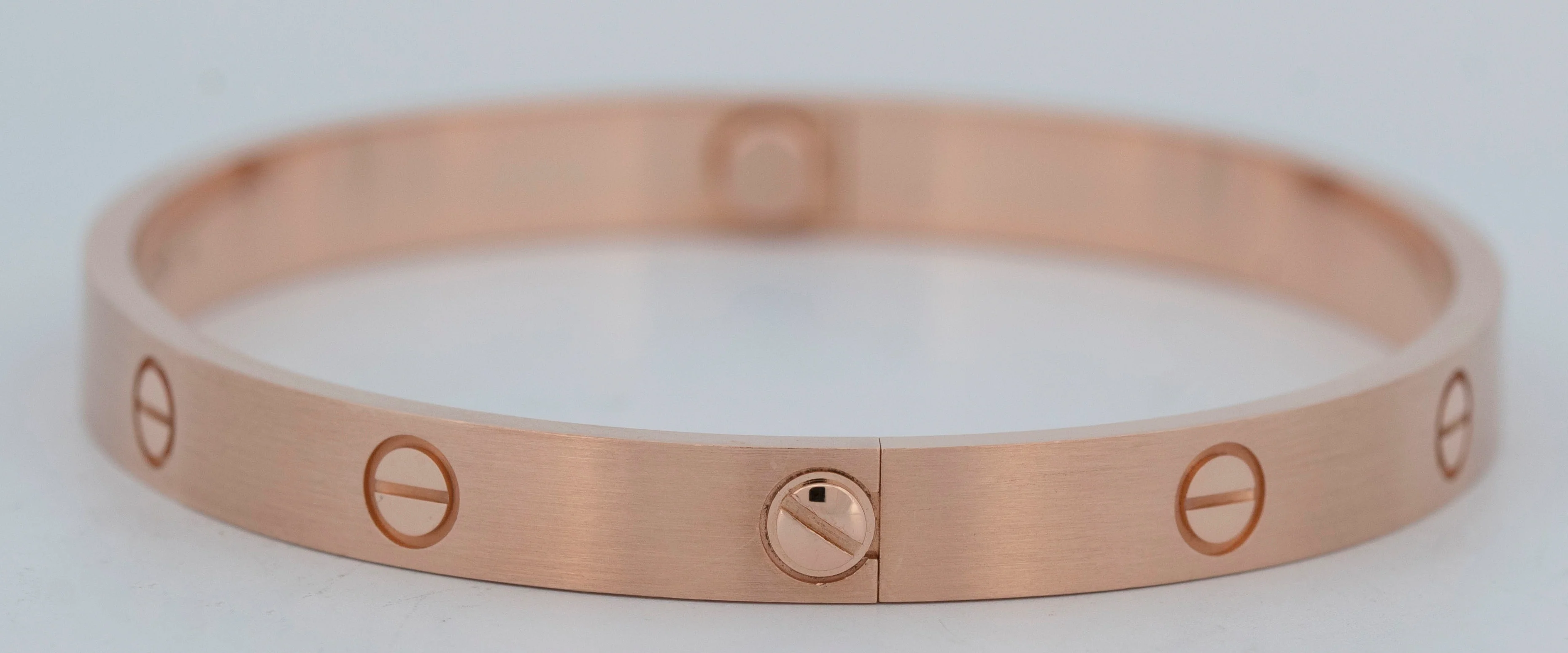 MINT 2024 PAPERS Cartier LOVE Bracelet BRUSHED 18K ROSE Gold Size 19 AU 750 BOX - Image 8