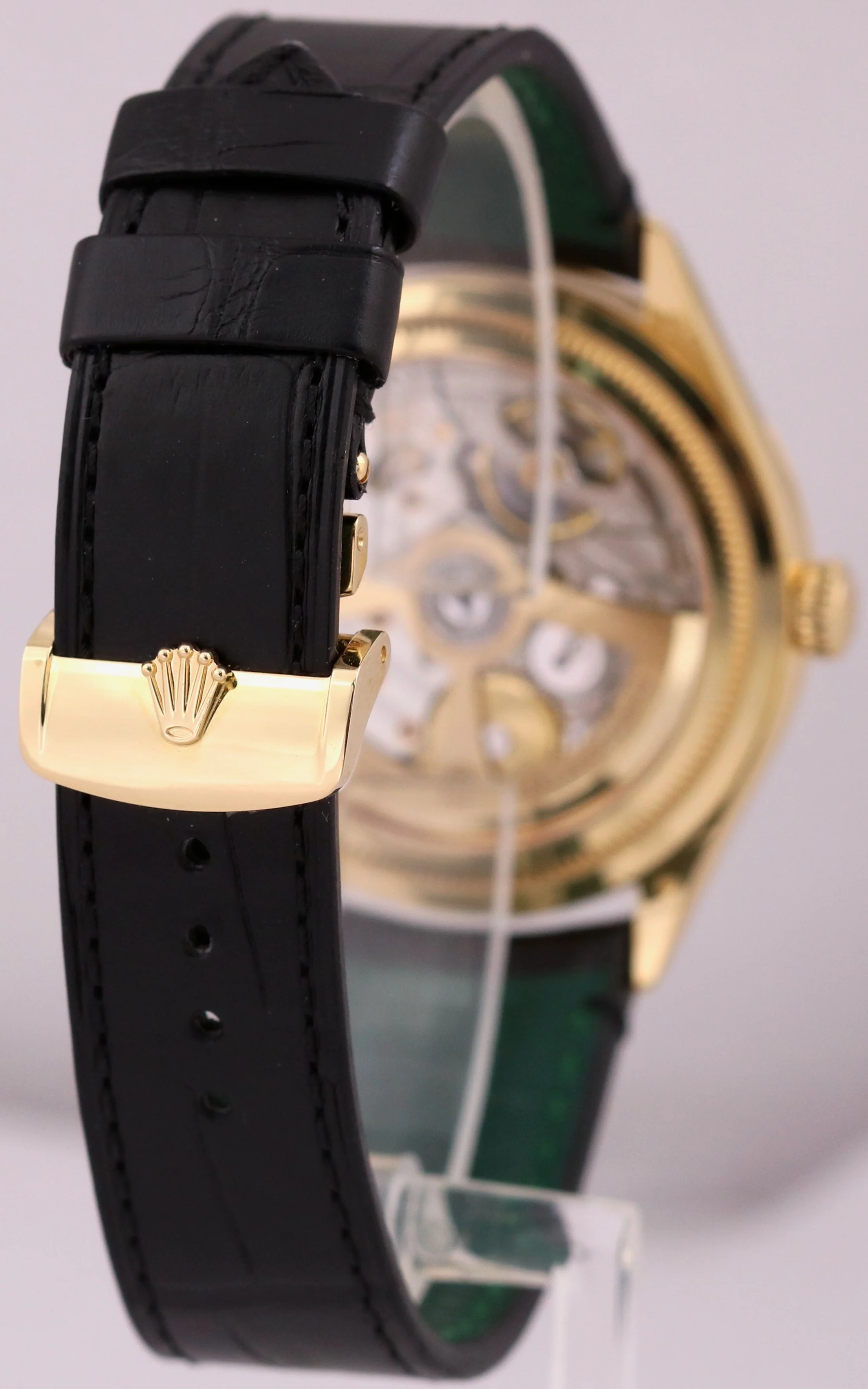 MINT 2024 PAPERS Rolex 1908 BLACK 18K Yellow Gold 39mm Leather 52508 Watch BOX - Image 6