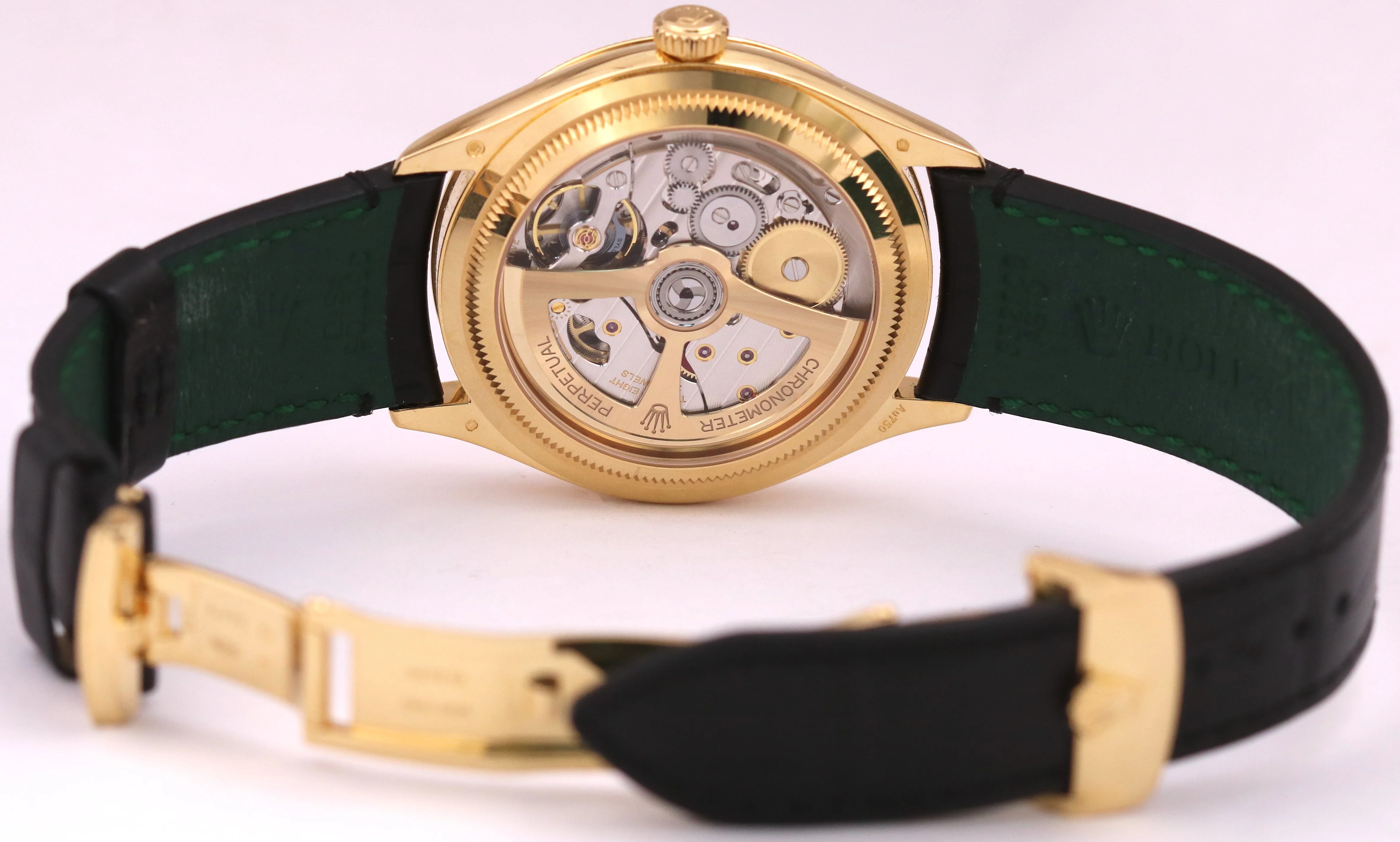 MINT 2024 PAPERS Rolex 1908 BLACK 18K Yellow Gold 39mm Leather 52508 Watch BOX - Image 7