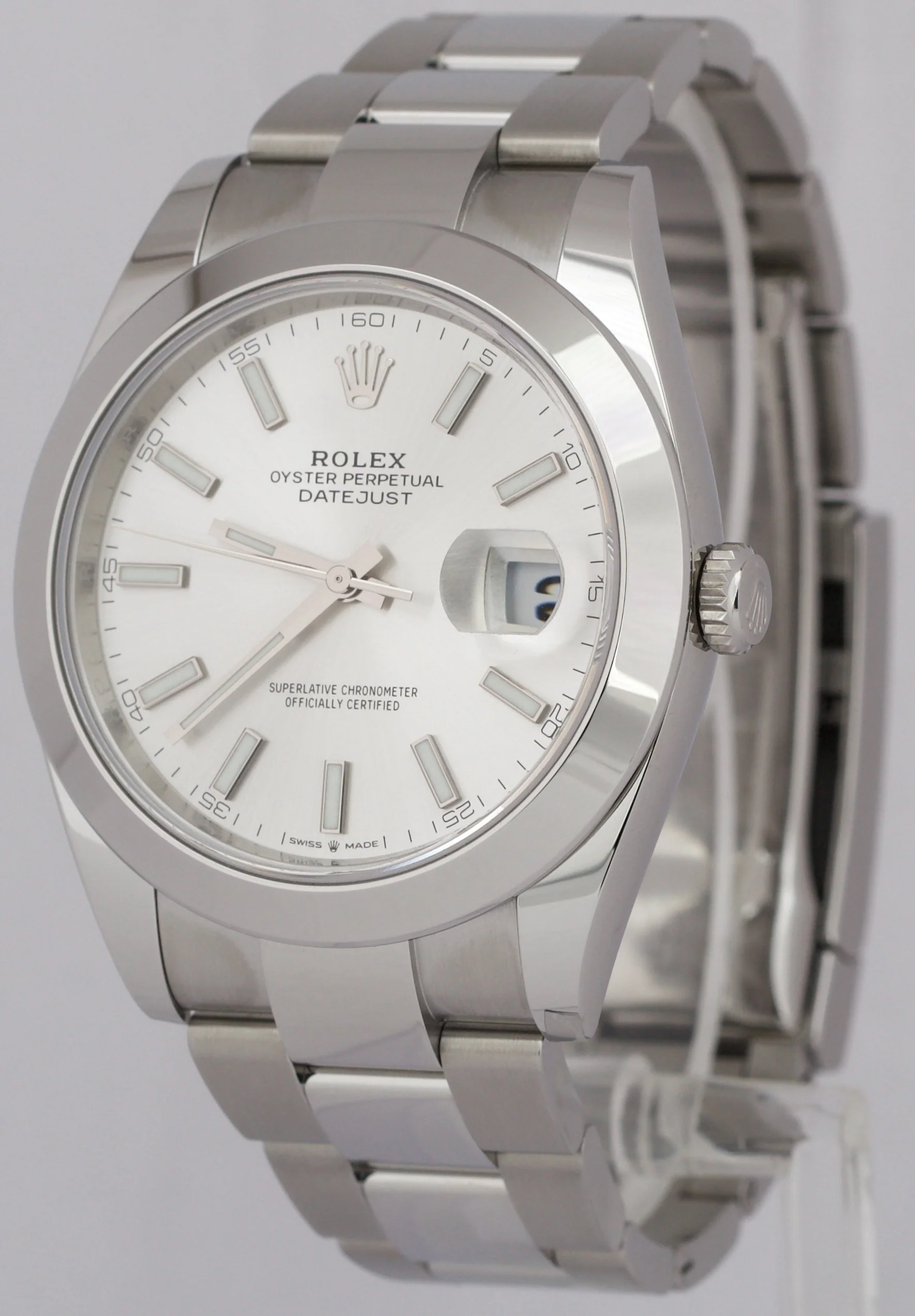 MINT 2024 PAPERS Rolex DateJust 41 SILVER Stainless Steel Oyster 41mm 126300 BOX - Image 3