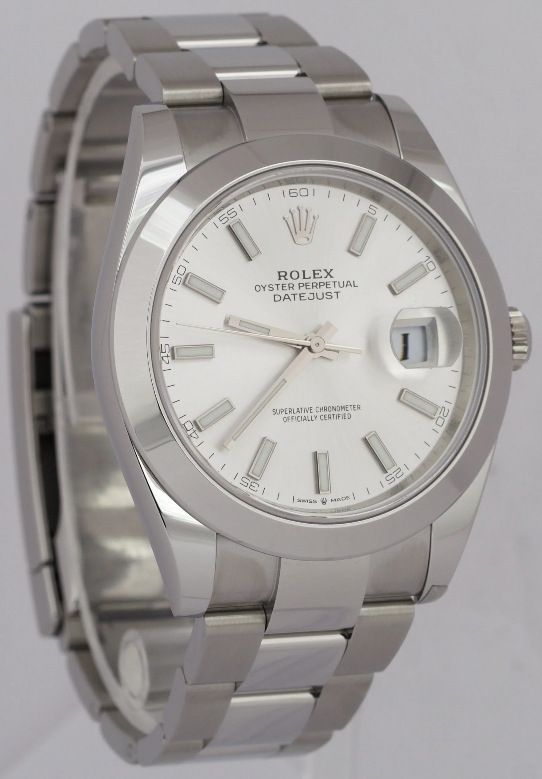 MINT 2024 PAPERS Rolex DateJust 41 SILVER Stainless Steel Oyster 41mm 126300 BOX - Image 4