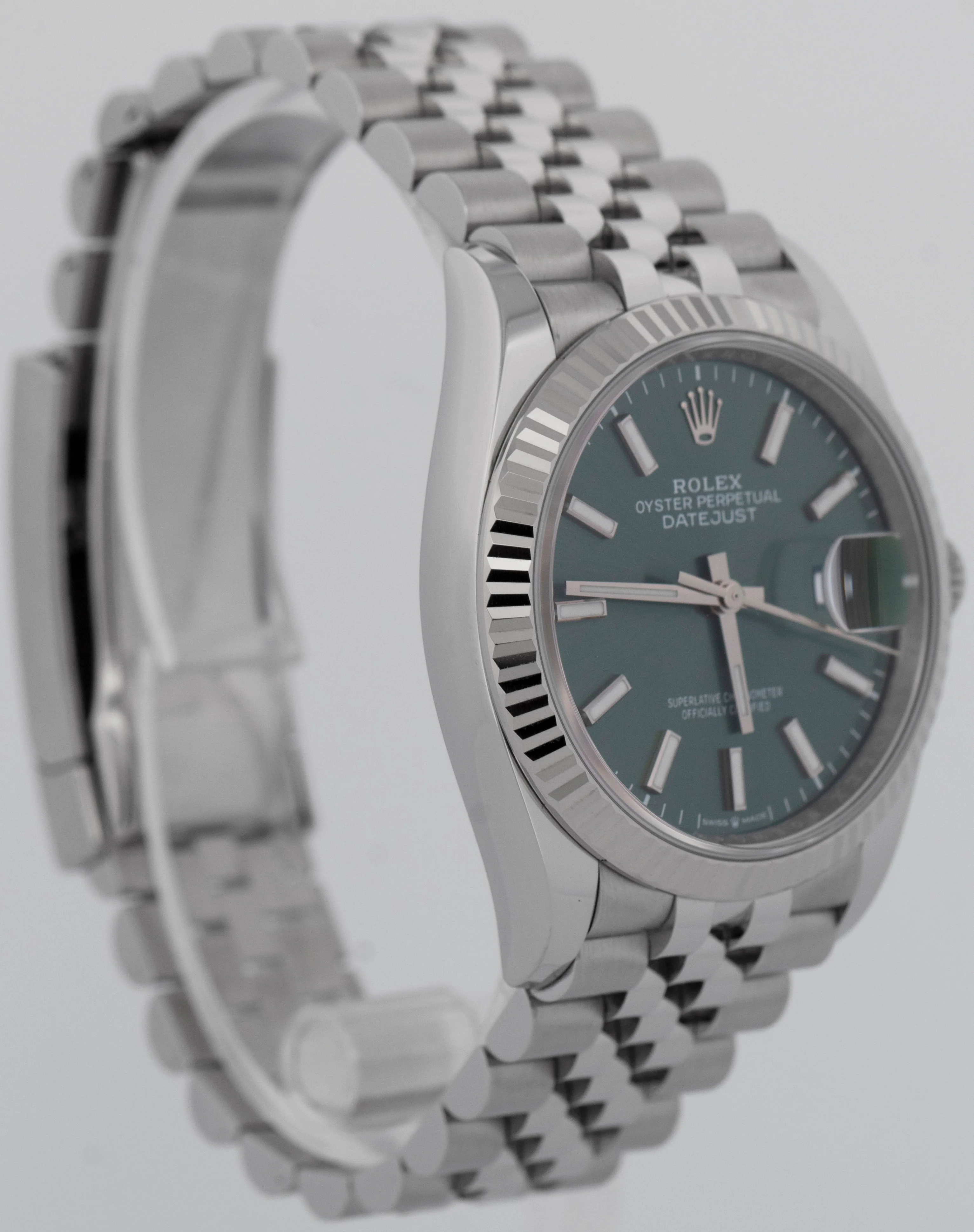 MINT 2024 Rolex DateJust 36 MINT GREEN Stainless Steel Jubilee 18K 126234 Watch - Image 3