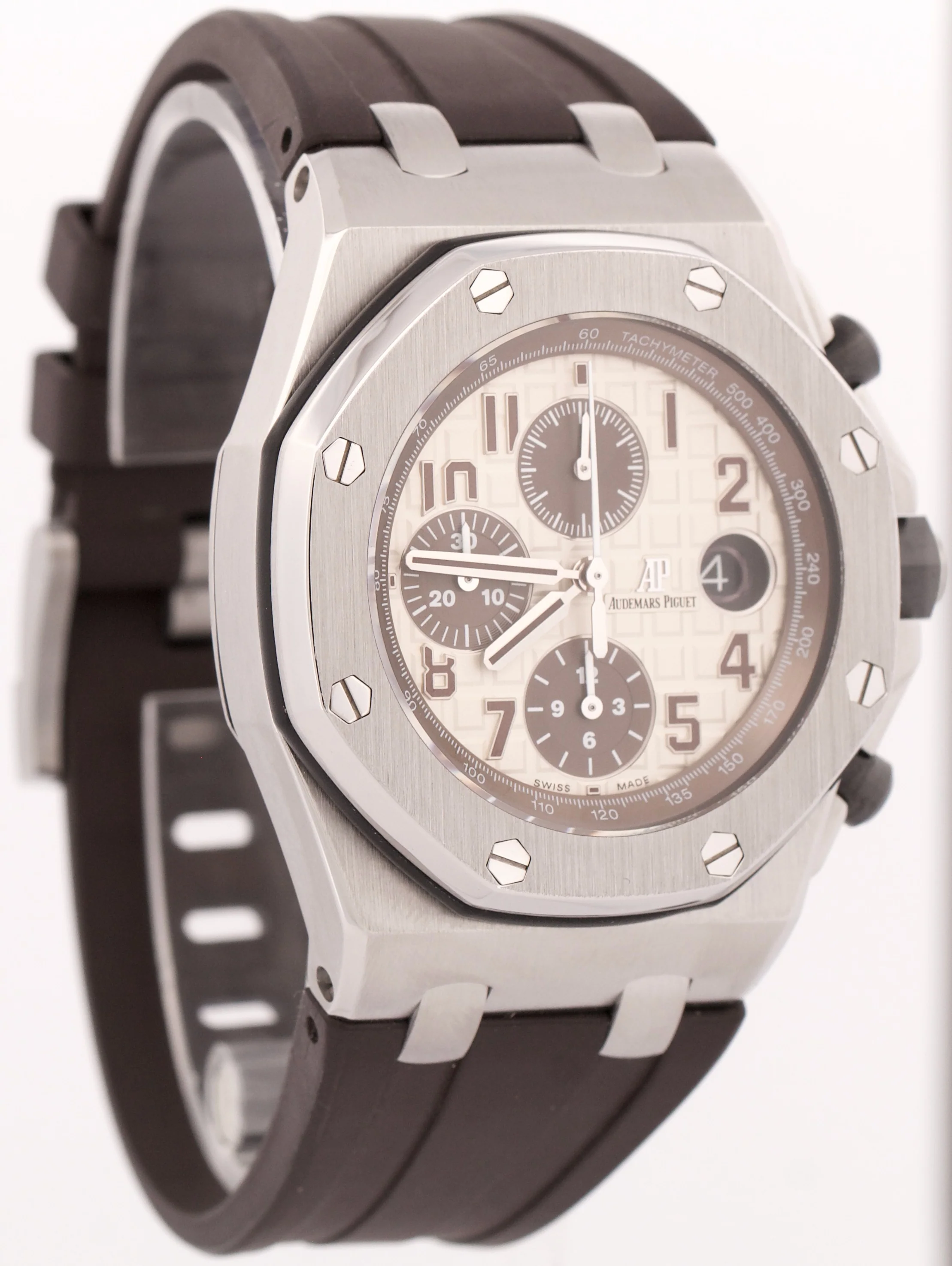 MINT Audemars Piguet Royal Oak Offshore SAFARI Brown Rubber Steel 42mm 26470ST - Image 4