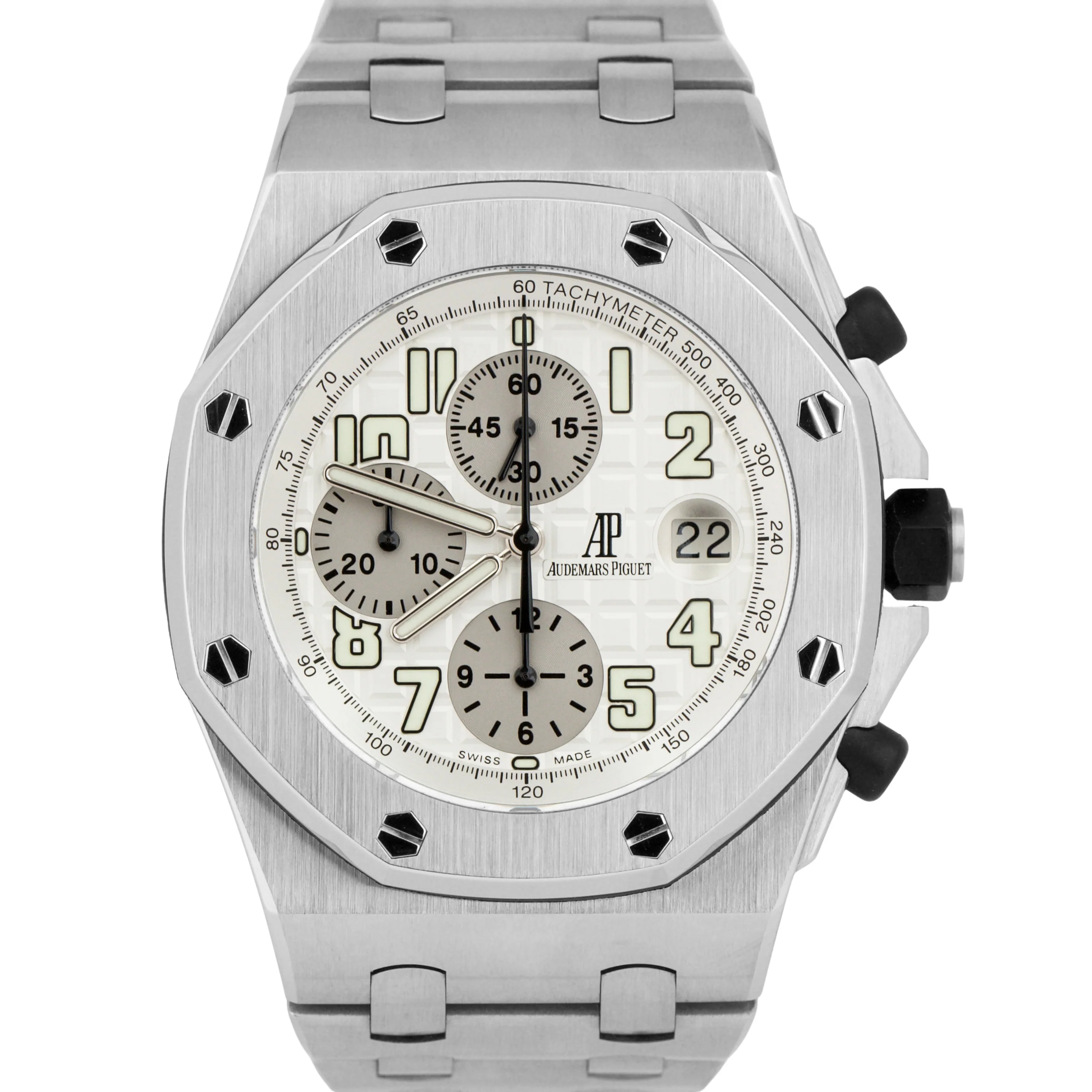 MINT Audemars Piguet Royal Oak Offshore SILVER WHITE Stainless Steel 25721ST