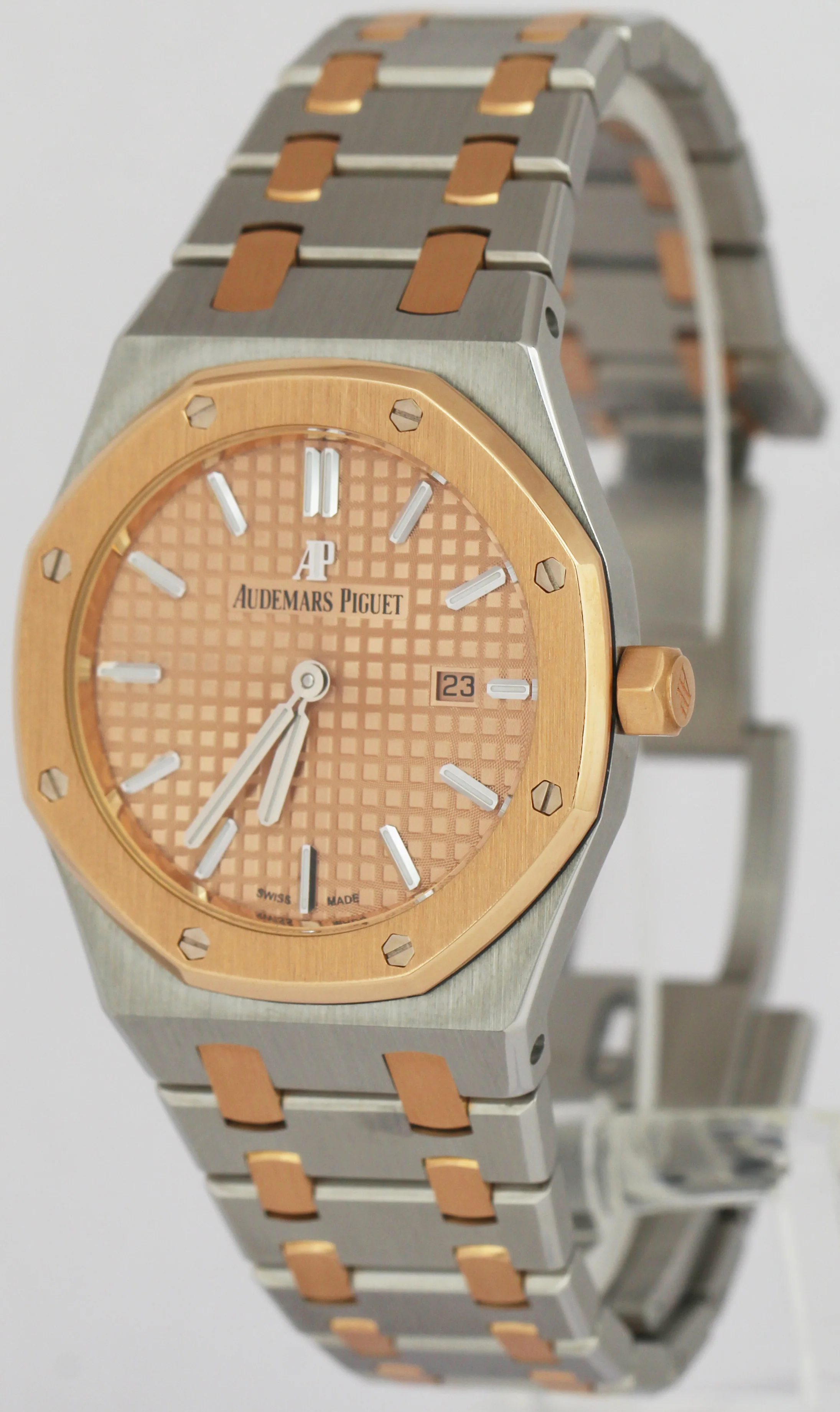 MINT Audemars Piguet Royal Oak Pink Dial 18K Rose Gold Steel 33mm Watch 67650SR - Image 2