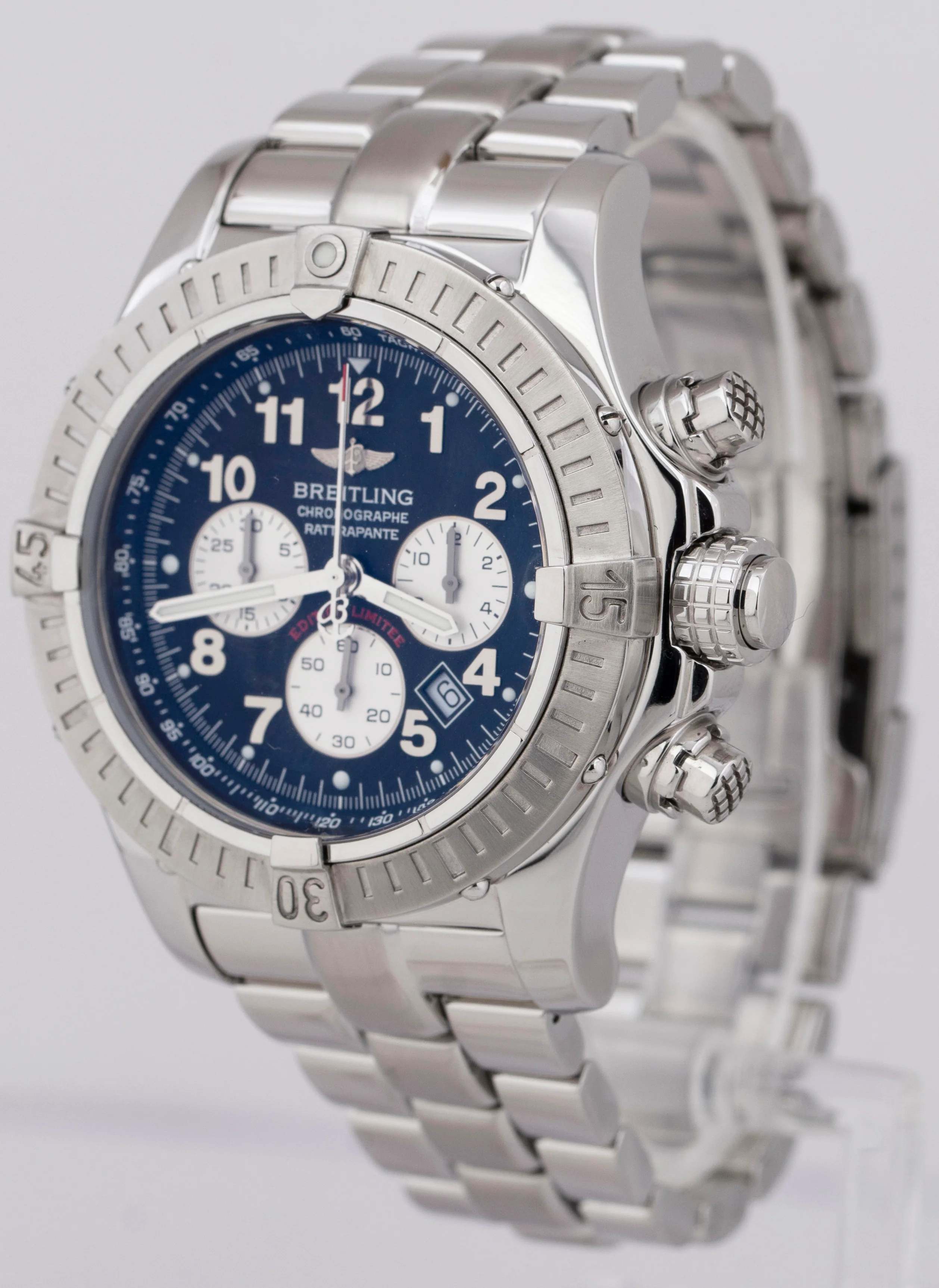MINT Breitling Avenger 69 Rattrapante 44mm Steel Black Quartz Watch A69360 BOX - Image 3