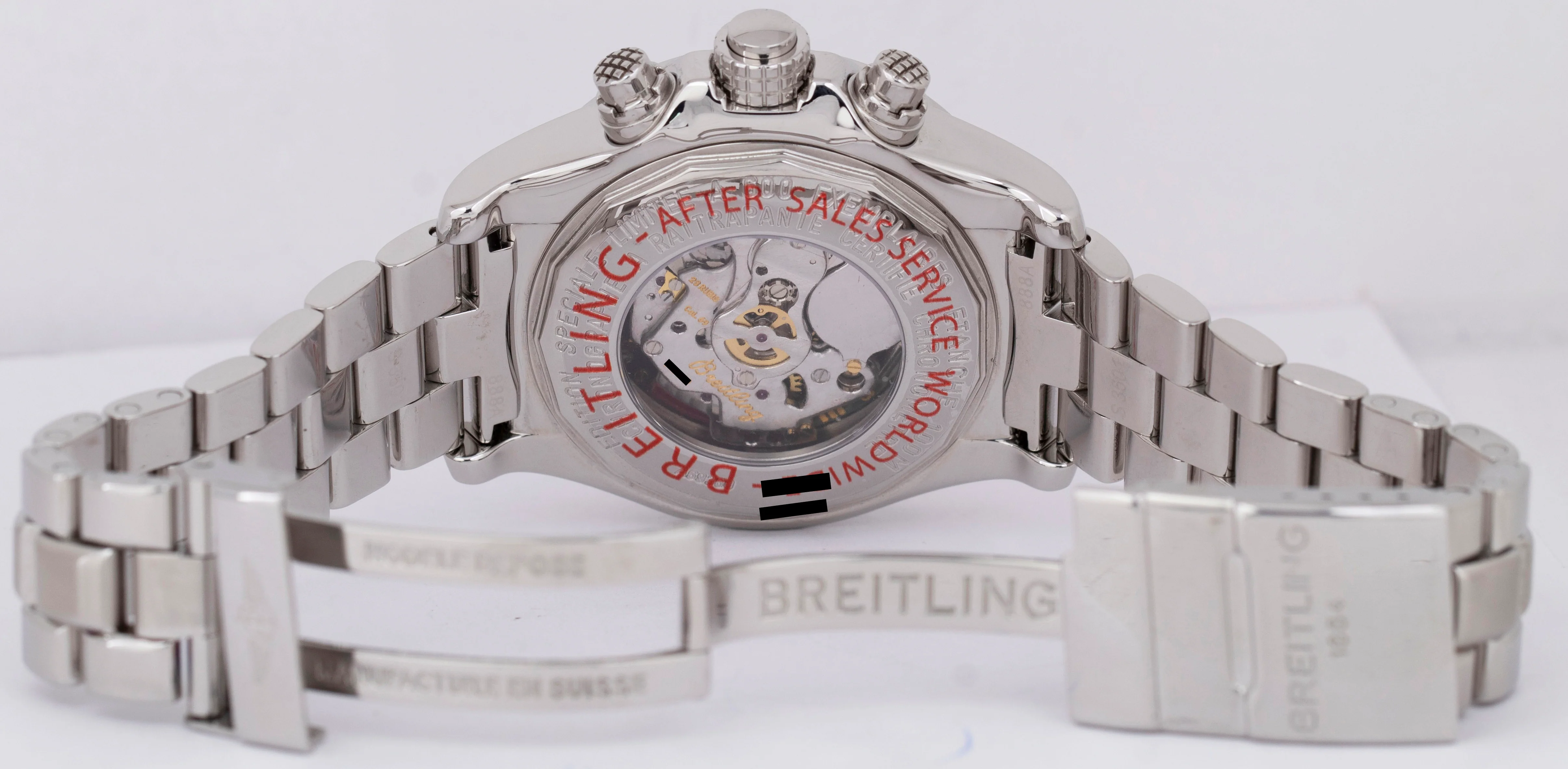 MINT Breitling Avenger 69 Rattrapante 44mm Steel Black Quartz Watch A69360 BOX - Image 6