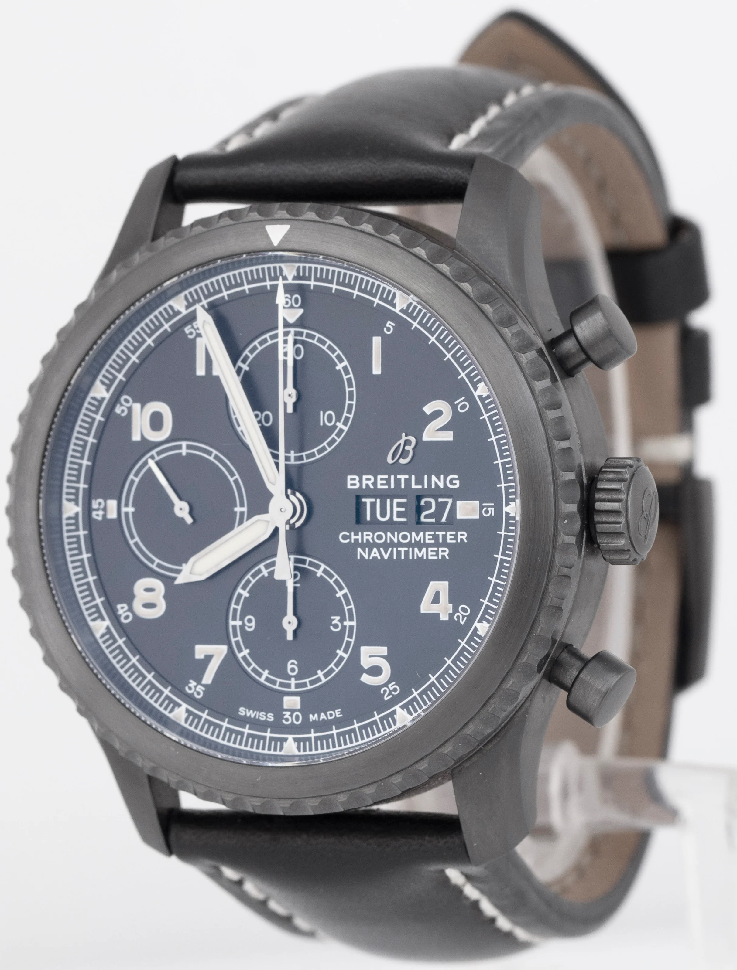 MINT Breitling Navitimer 8 BLACK Steel 43mm DLC Chronograph Watch M13314 BOX - Image 3