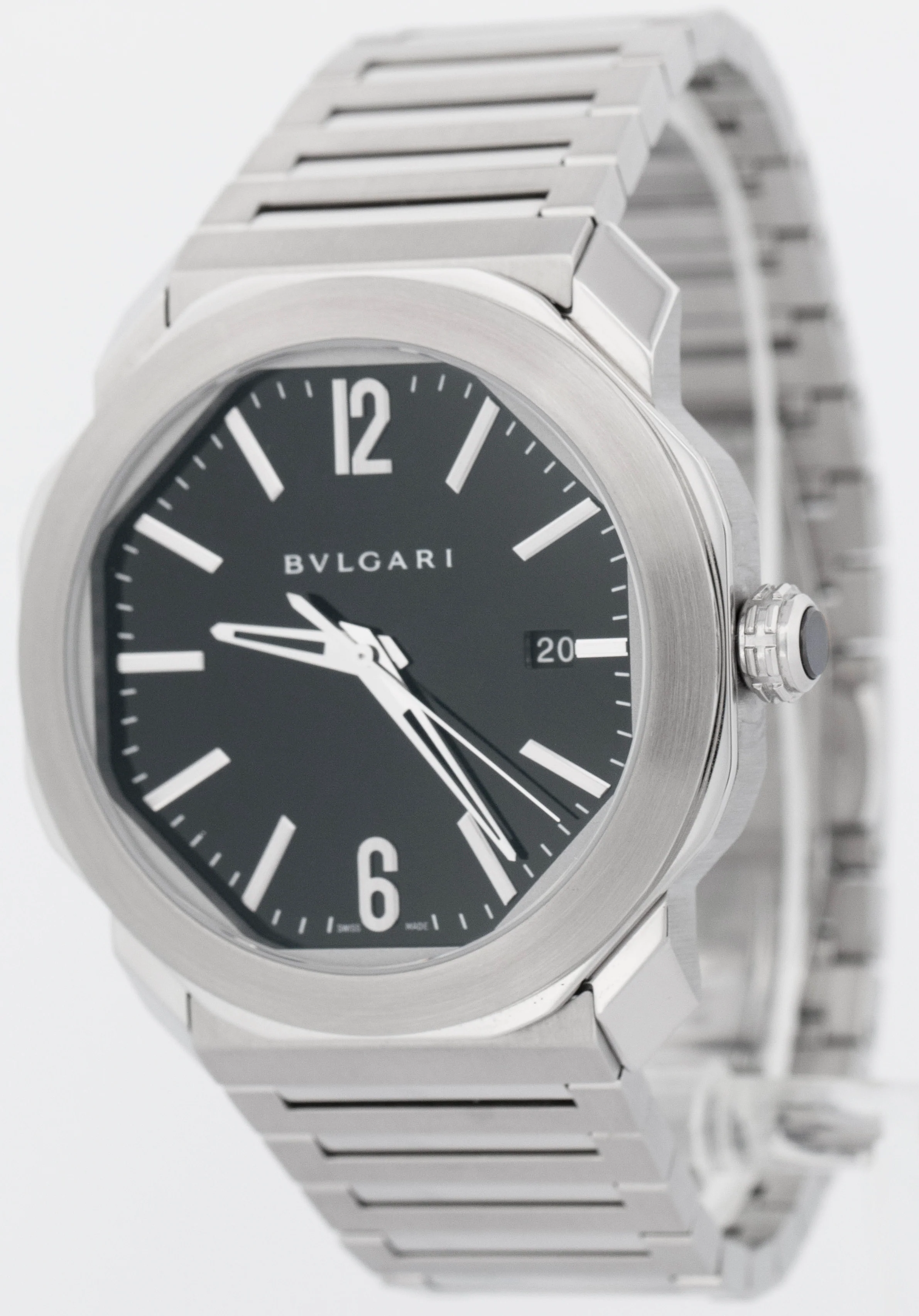 MINT Bvlgari Octo BLACK Stainless Steel Bulgari Automatic 41mm Watch OC41S BOX - Image 3