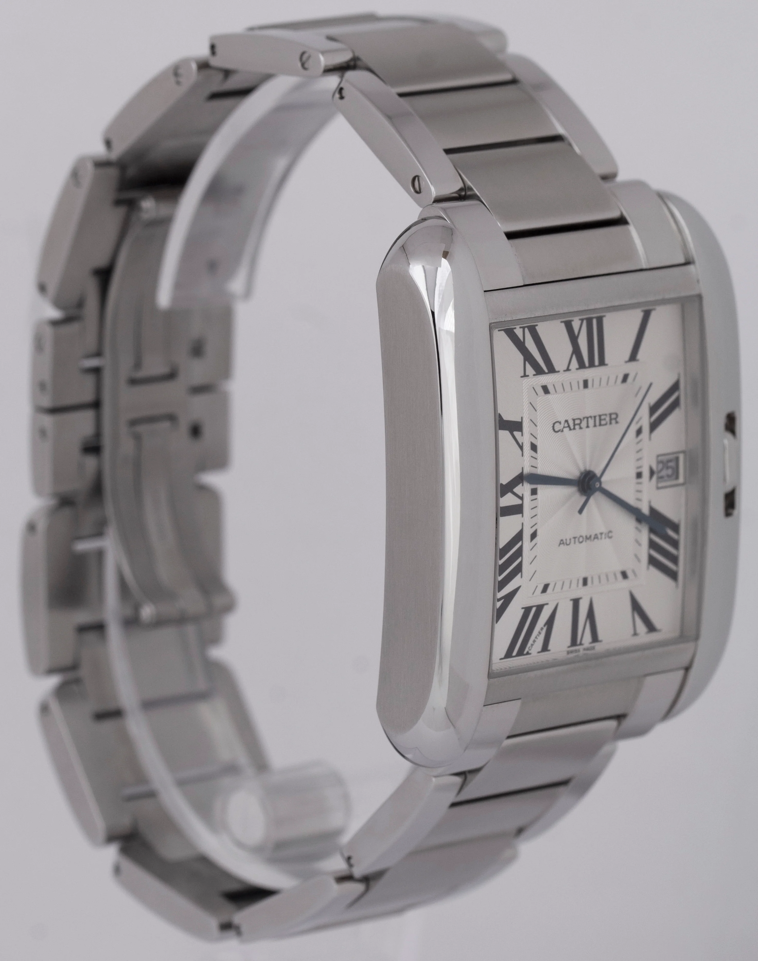 MINT Cartier Tank Anglaise XL Silver Steel 37mm Automatic Watch 3507 W520394 - Image 4