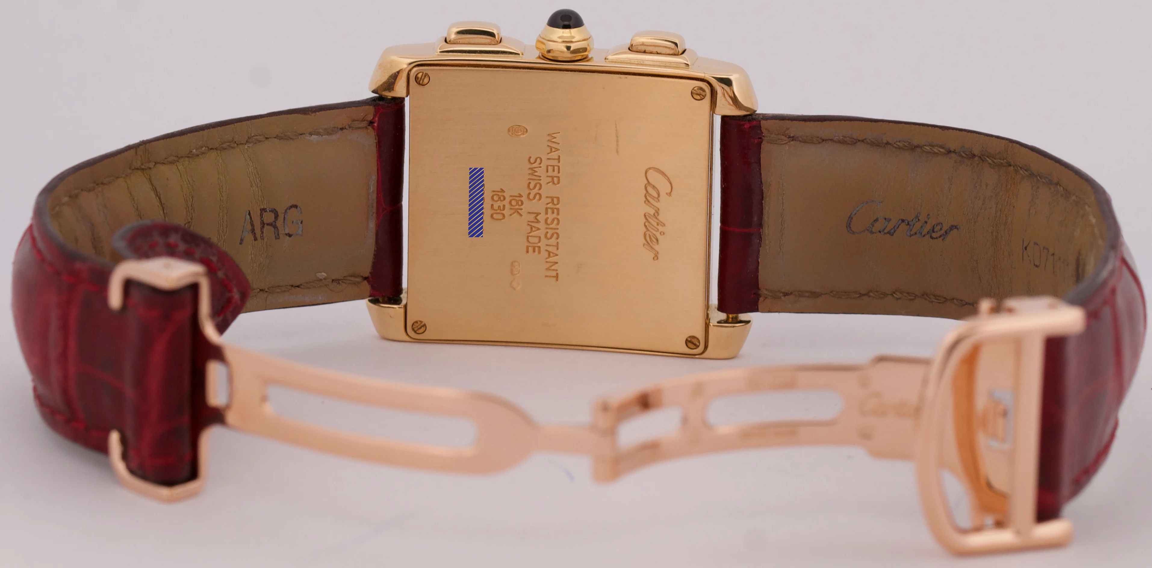 MINT Cartier Tank Francaise Chronograph IVORY 18K Gold Quartz 28mm 1830 W500556 - Image 8