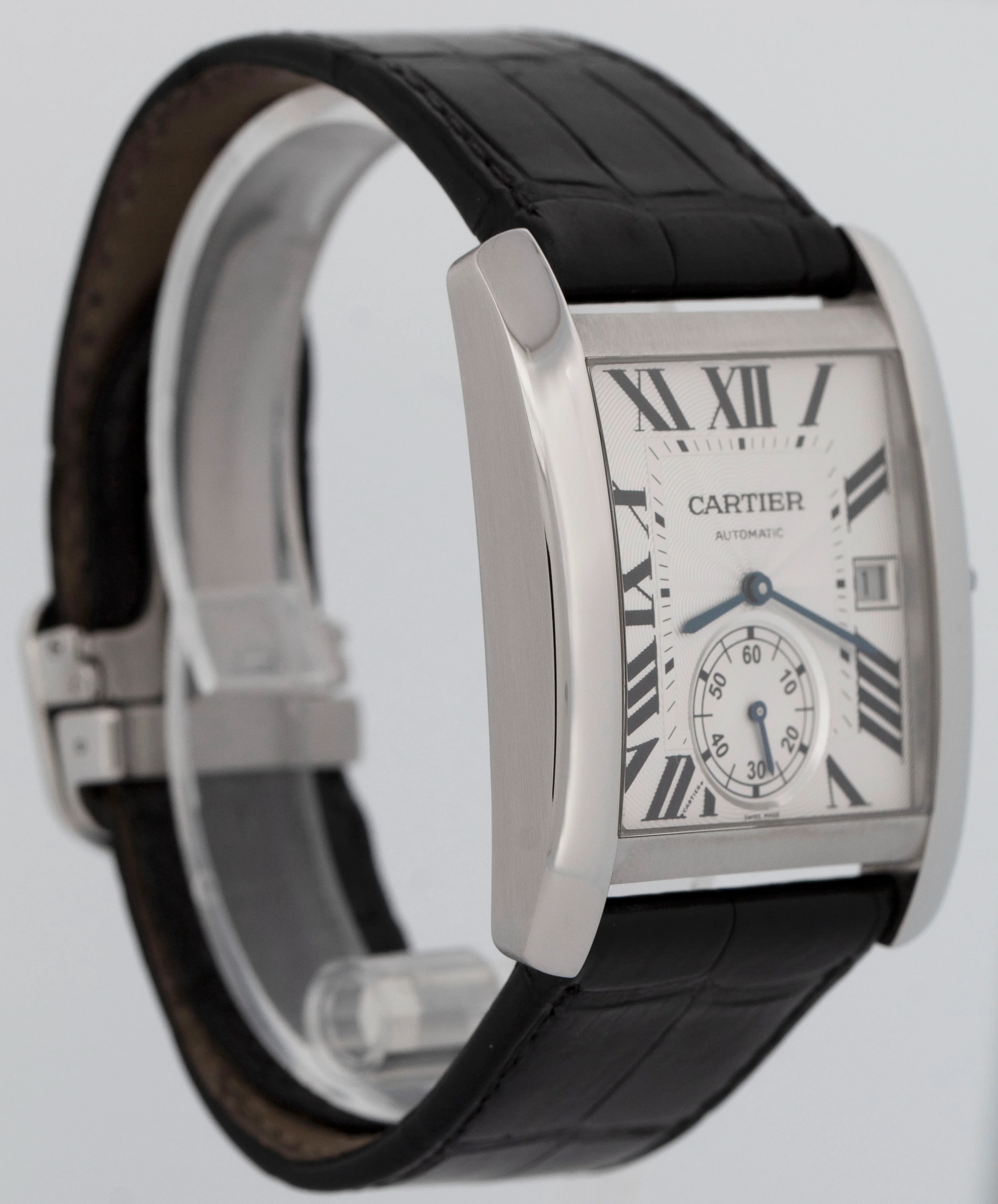 MINT Cartier Tank MC SILVER ROMAN Automatic Leather 34mm x 44mm 3589 W5330003 - Image 4