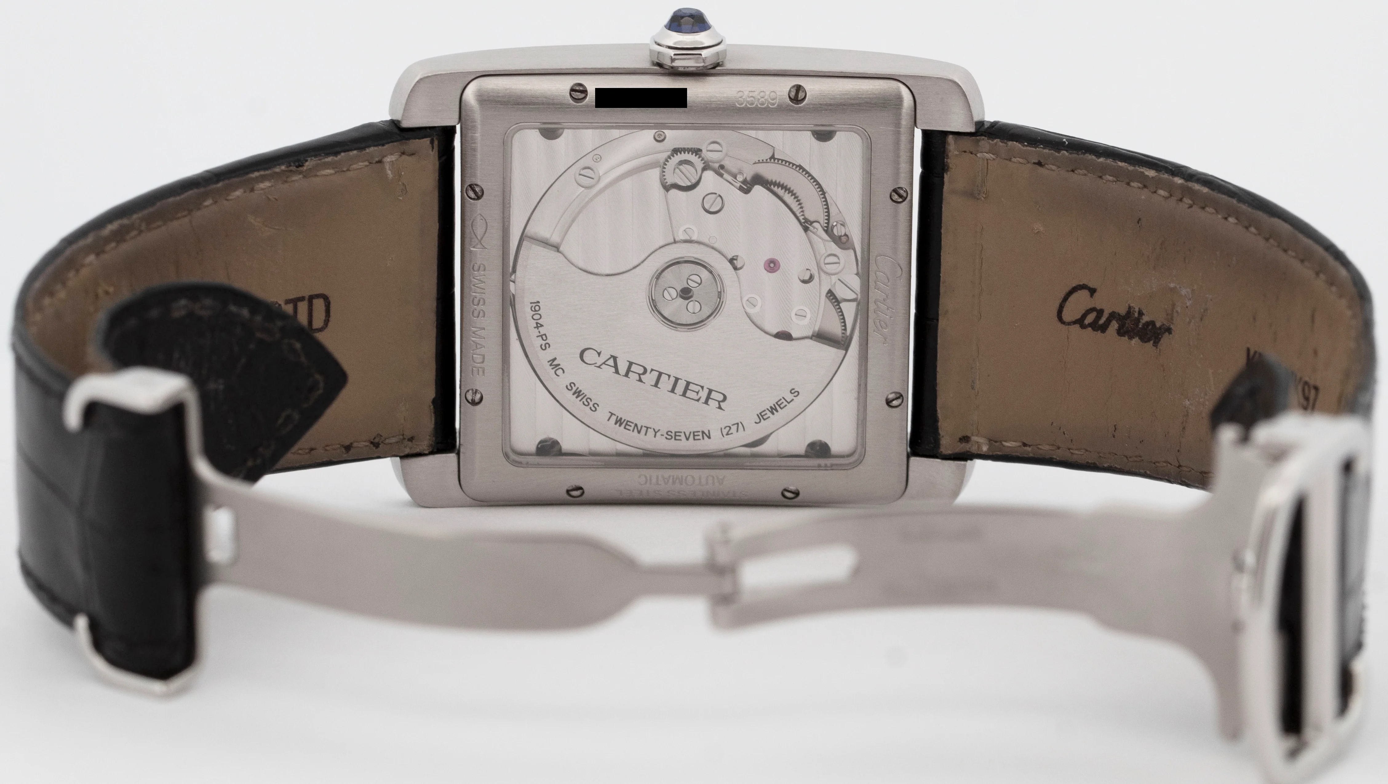 MINT Cartier Tank MC SILVER ROMAN Automatic Leather 34mm x 44mm 3589 W5330003 - Image 6