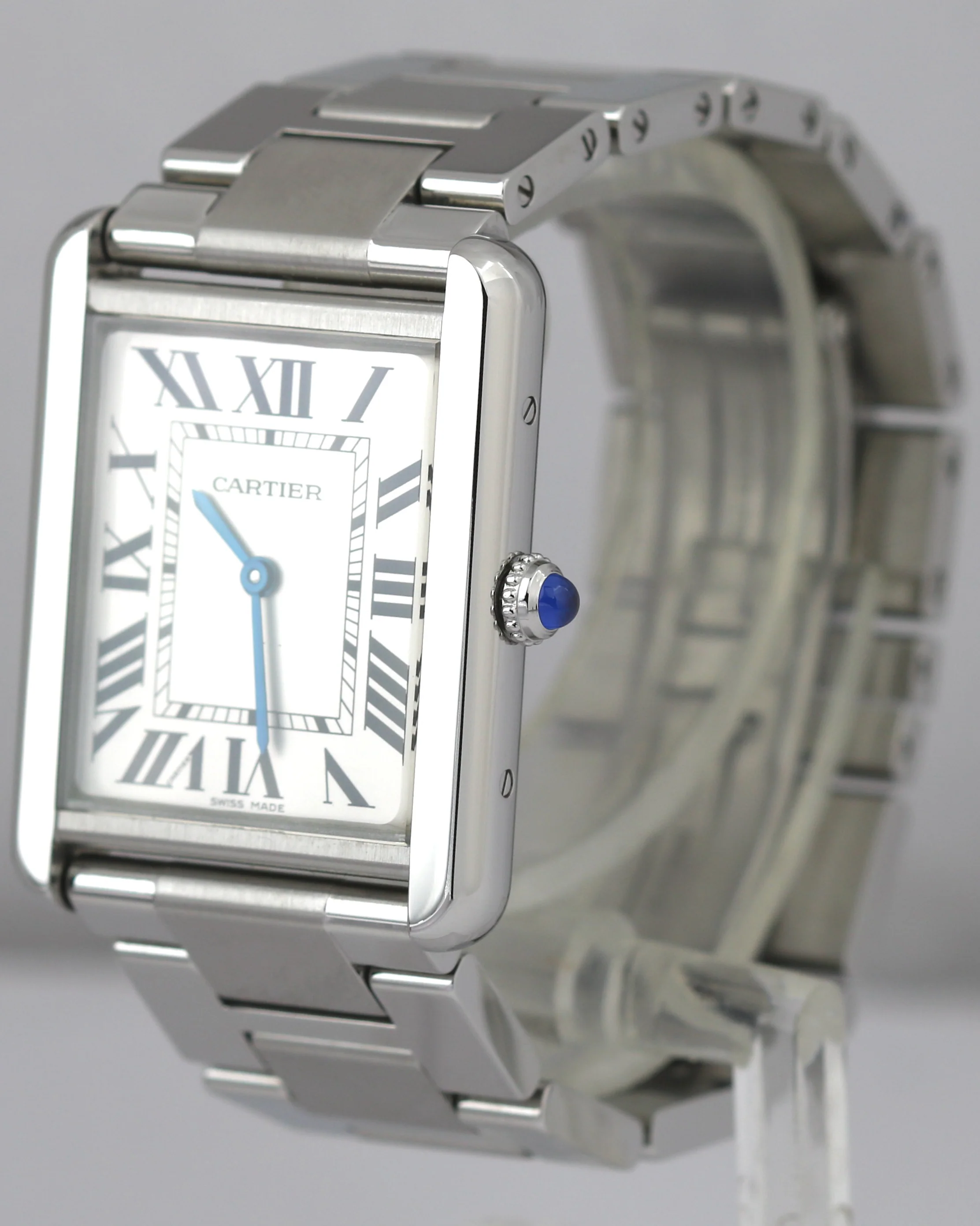 MINT Cartier Tank Solo Large SILVER ROMAN Stainless Steel Quartz 3169 / W5200014 - Image 3