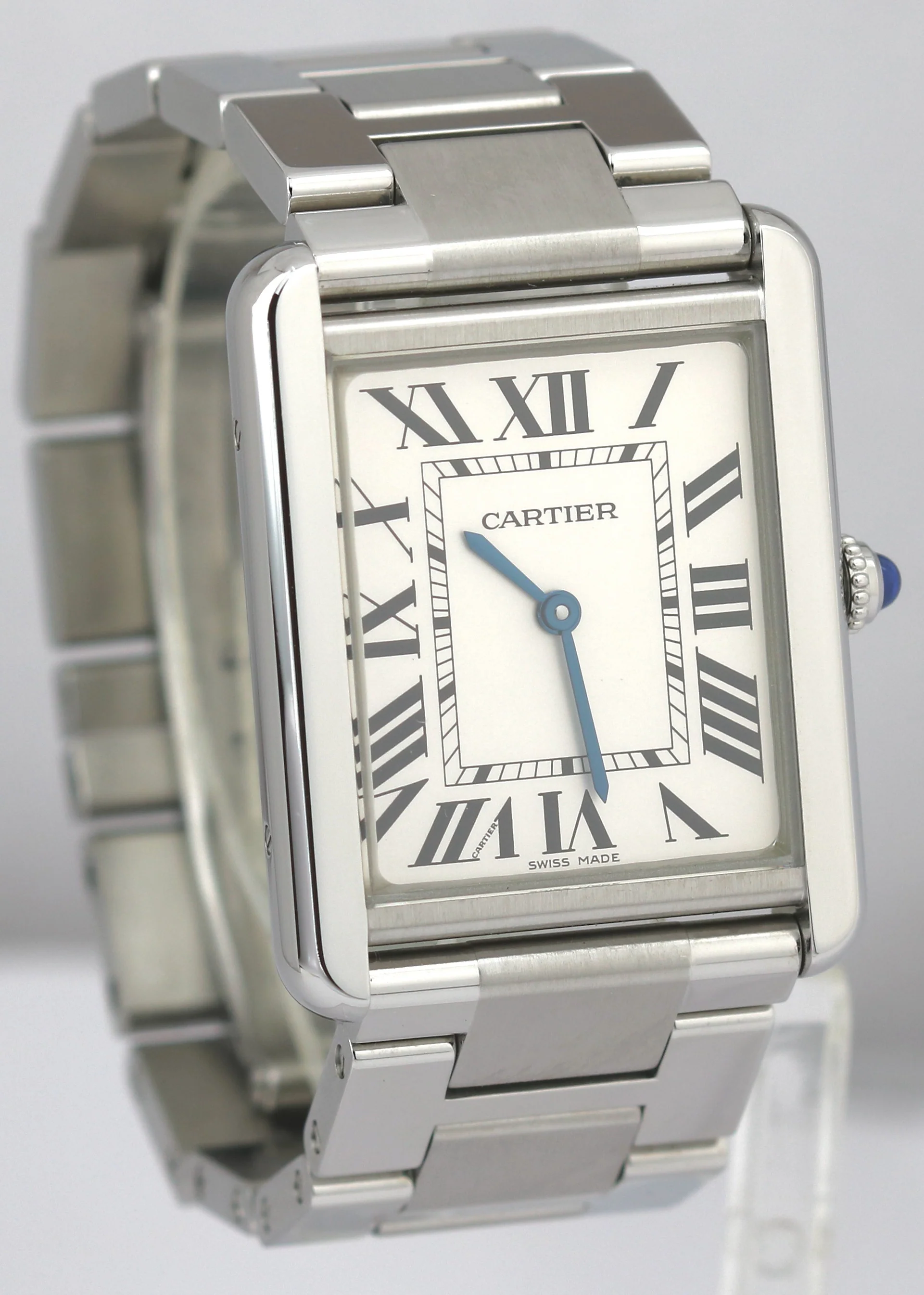 MINT Cartier Tank Solo Large SILVER ROMAN Stainless Steel Quartz 3169 / W5200014 - Image 4