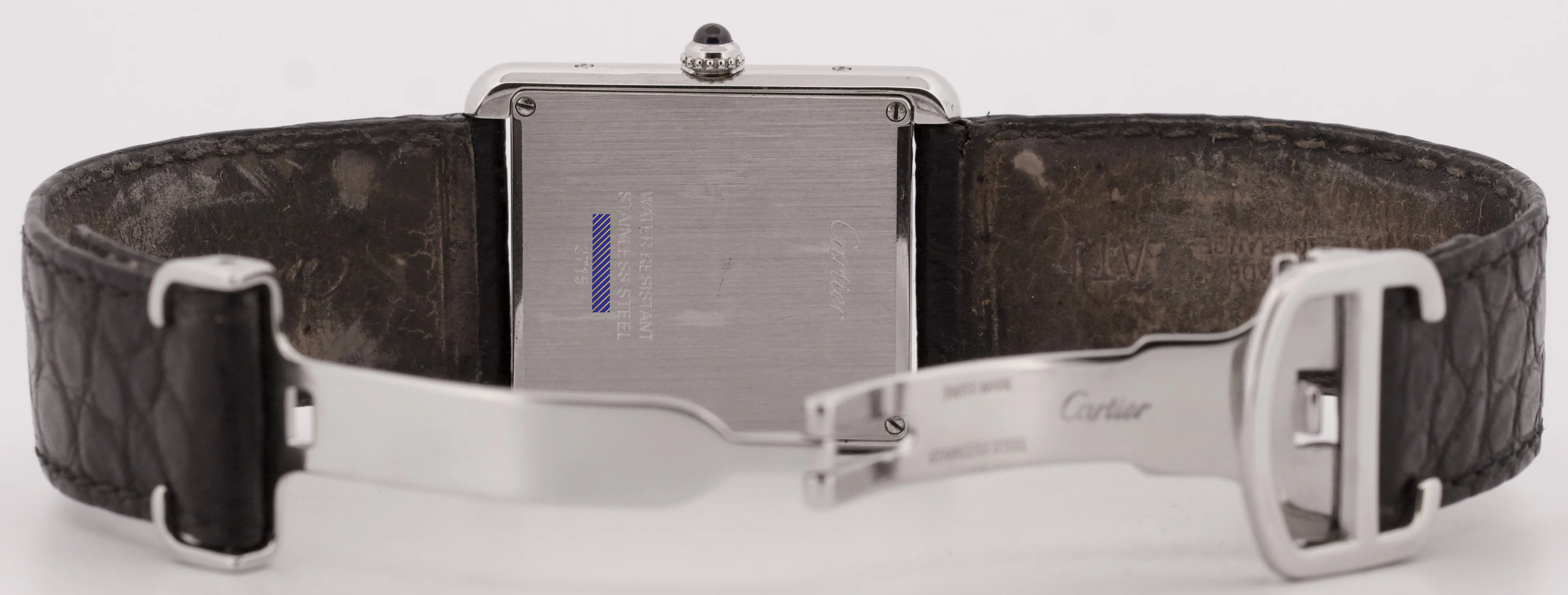 MINT Cartier Tank Solo Stainless Steel Roman Quartz 2715 W1018355 Leather Watch - Image 7