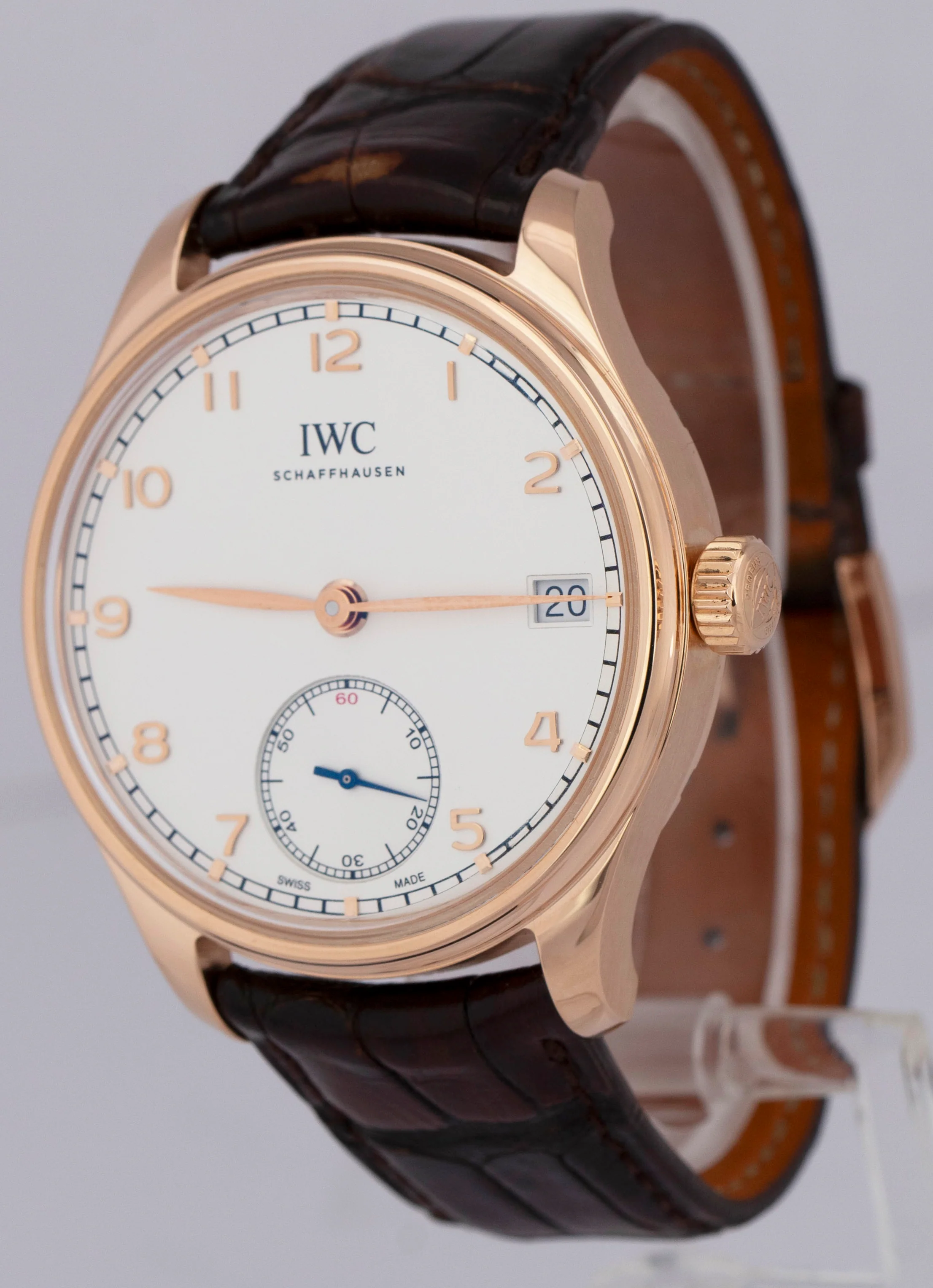 MINT IWC Portugieser 18K Rose Gold White Arabic IW510204 Manual 43mm Watch - Image 3