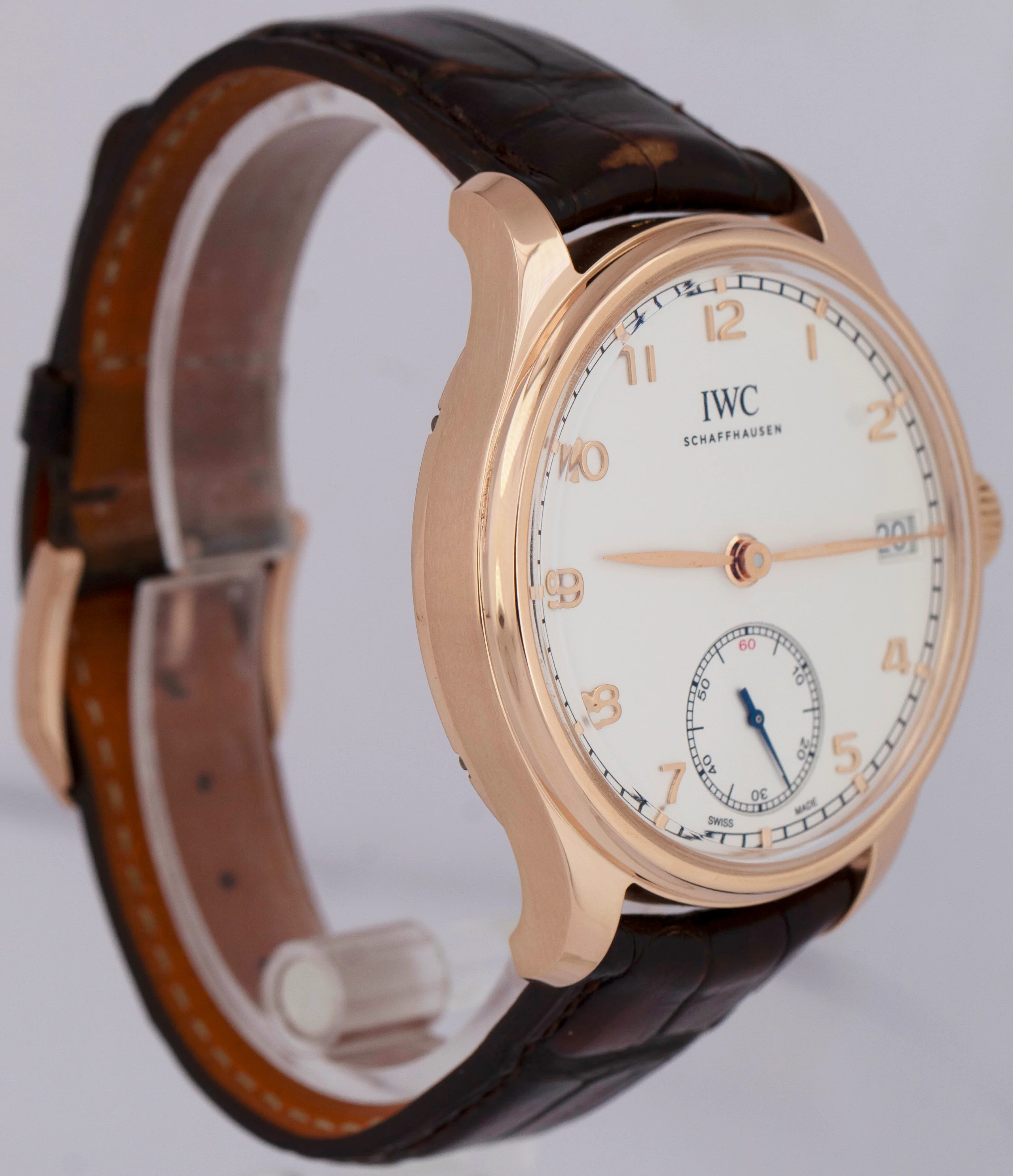 MINT IWC Portugieser 18K Rose Gold White Arabic IW510204 Manual 43mm Watch - Image 4
