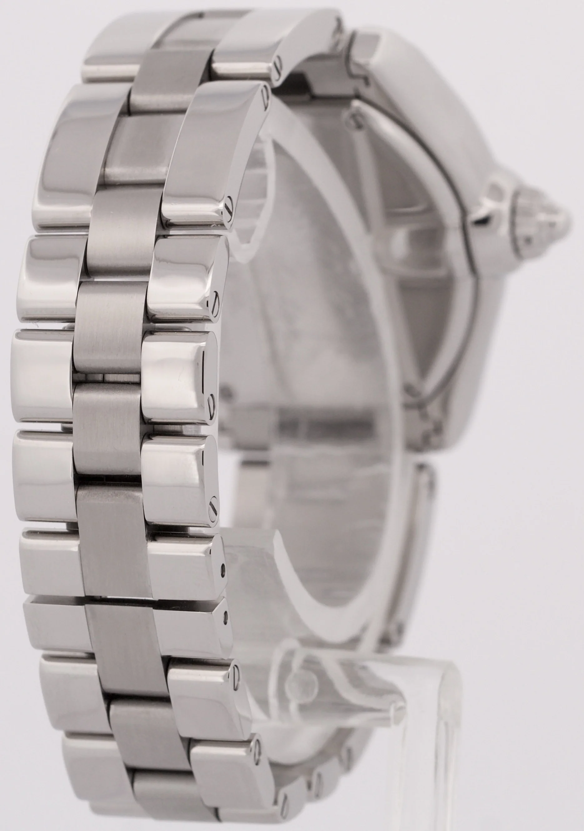 MINT Ladies Cartier Roadster SILVER Roman 2675 31mm Quartz Stainless Steel Watch - Image 6