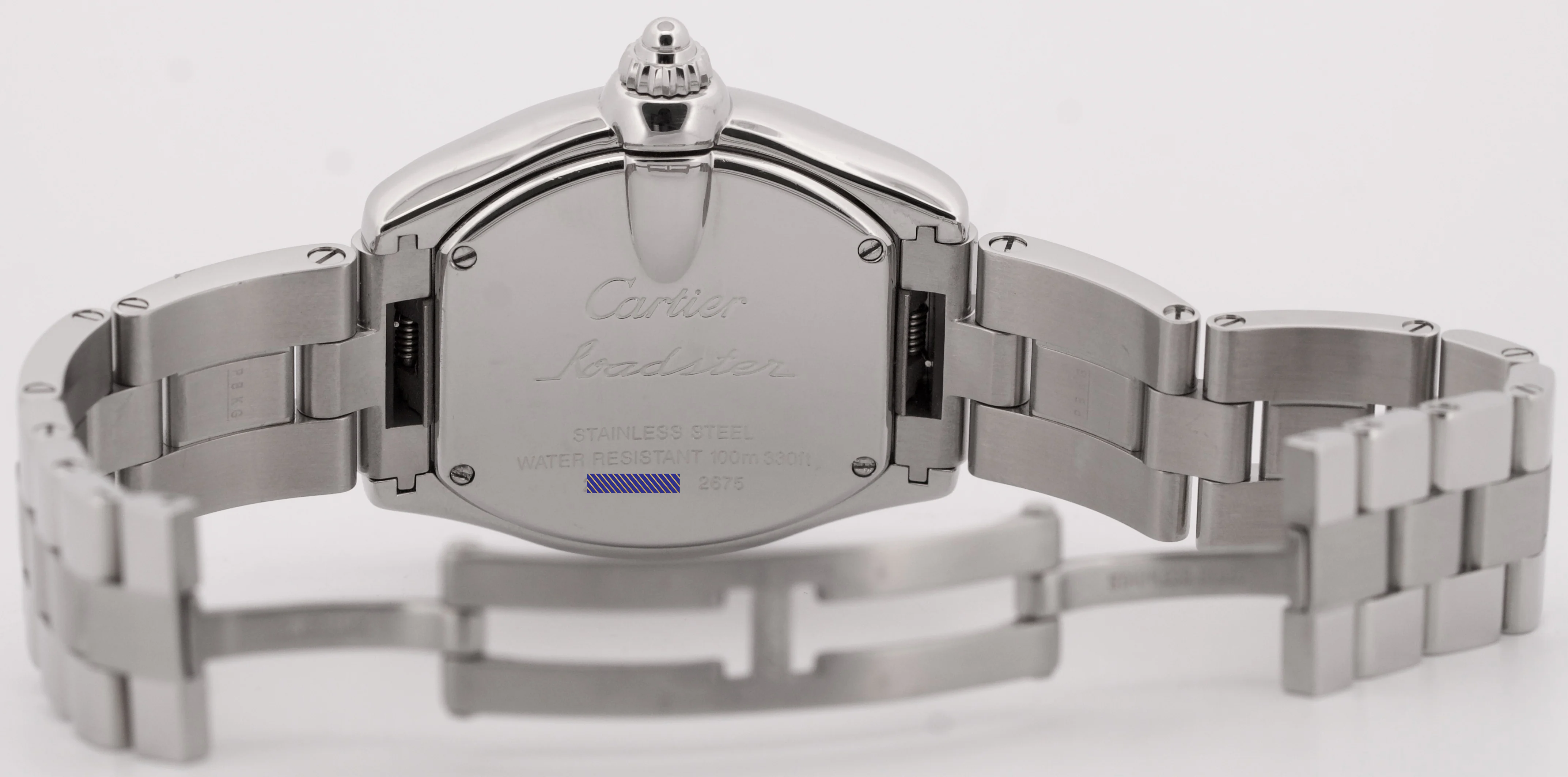 MINT Ladies Cartier Roadster SILVER Roman 2675 31mm Quartz Stainless Steel Watch - Image 9
