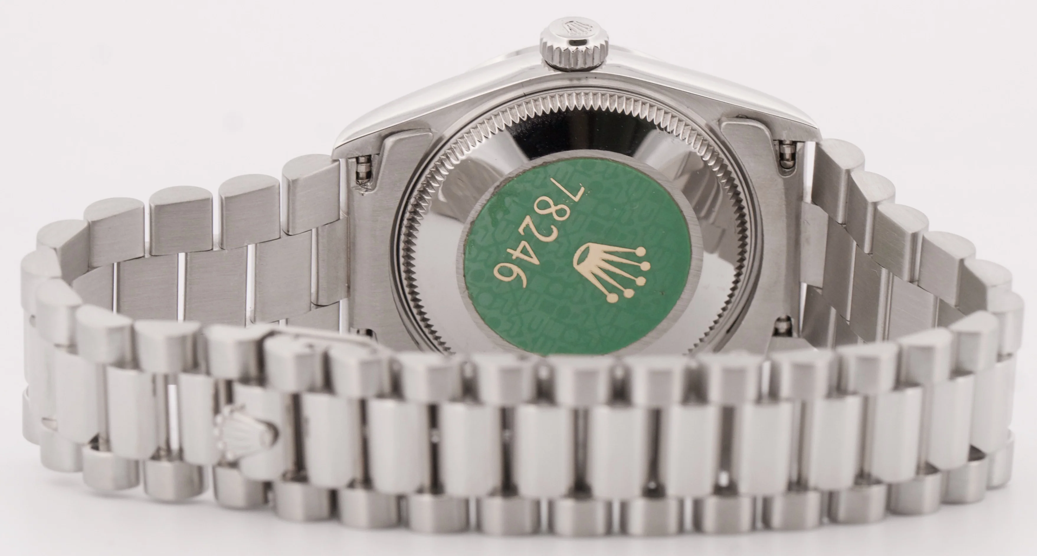 MINT Ladies Rolex DateJust President BLUE ROMAN 31mm PLATINUM Smooth 78246 Watch - Image 11