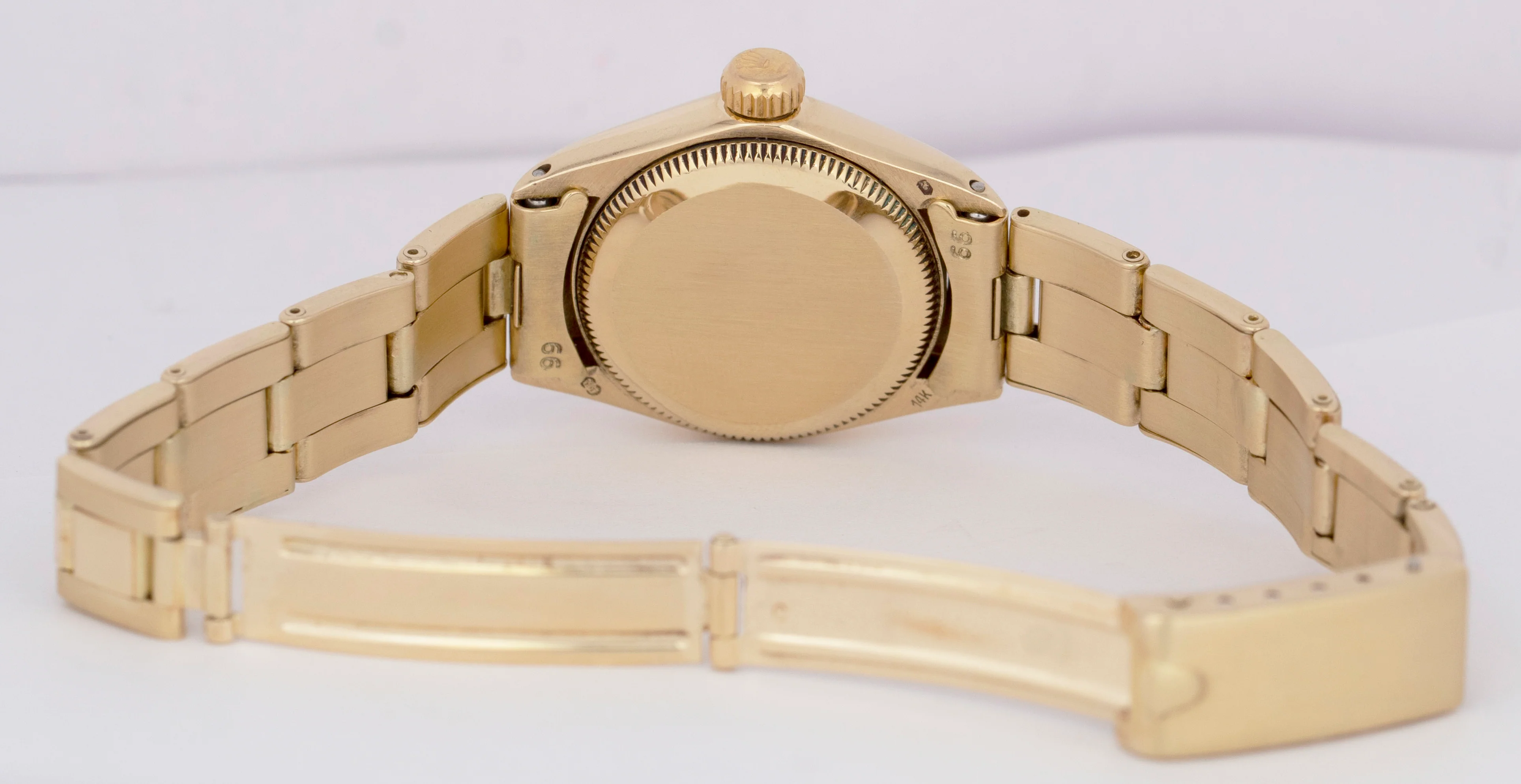 MINT Ladies Rolex Oyster Perpetual 24mm SOLID GOLD 14K Watch DIAMOND MOP 6718 - Image 8