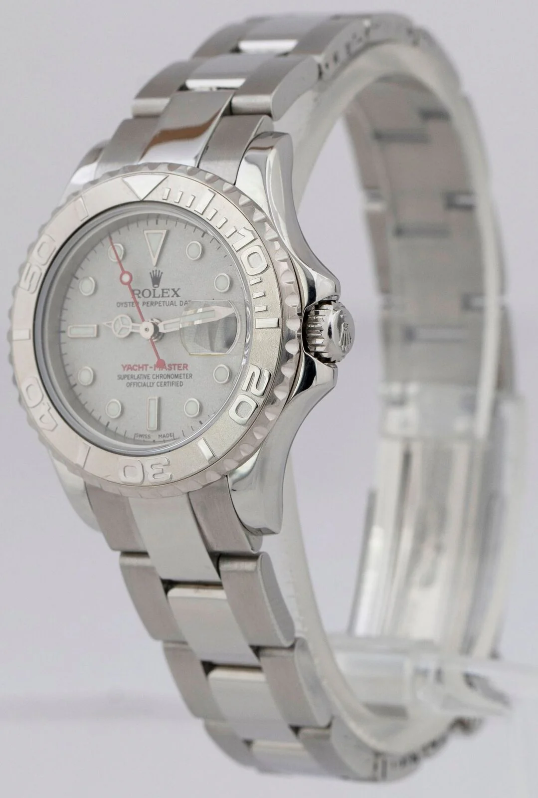 MINT Ladies Rolex Yacht-Master Stainless Steel Platinum 29mm Date Watch 169622 - Image 3