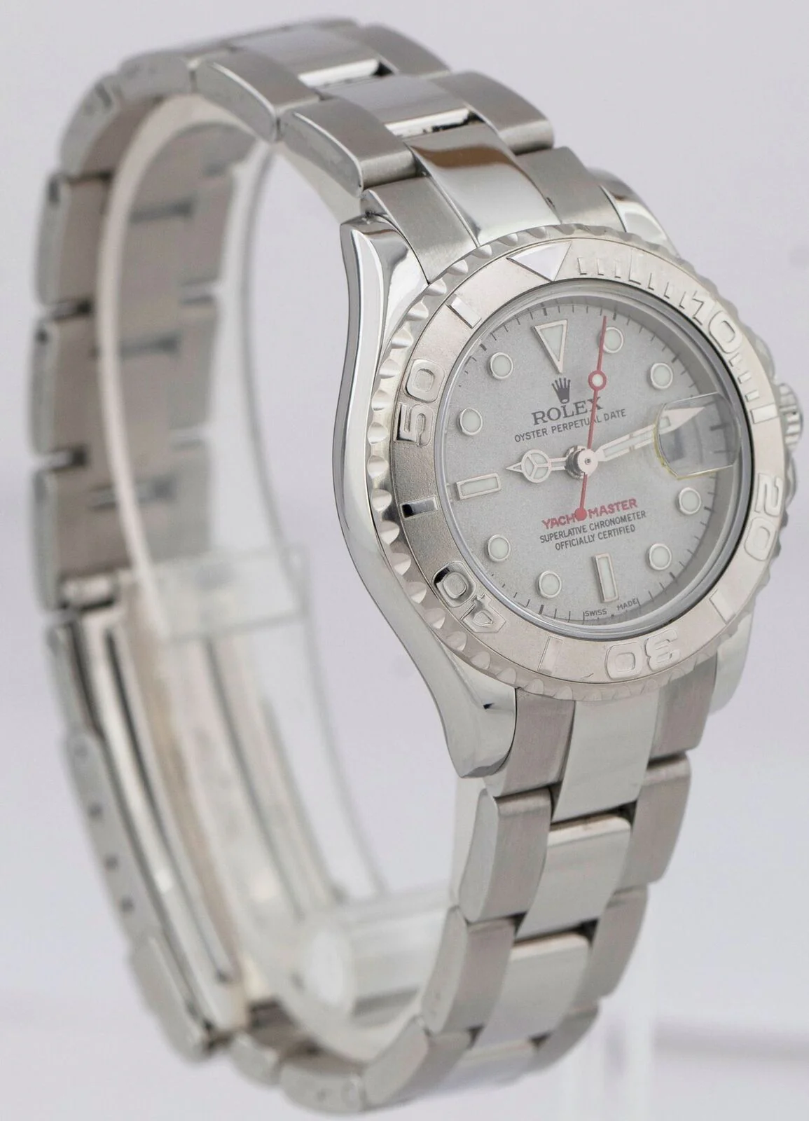 MINT Ladies Rolex Yacht-Master Stainless Steel Platinum 29mm Date Watch 169622 - Image 4