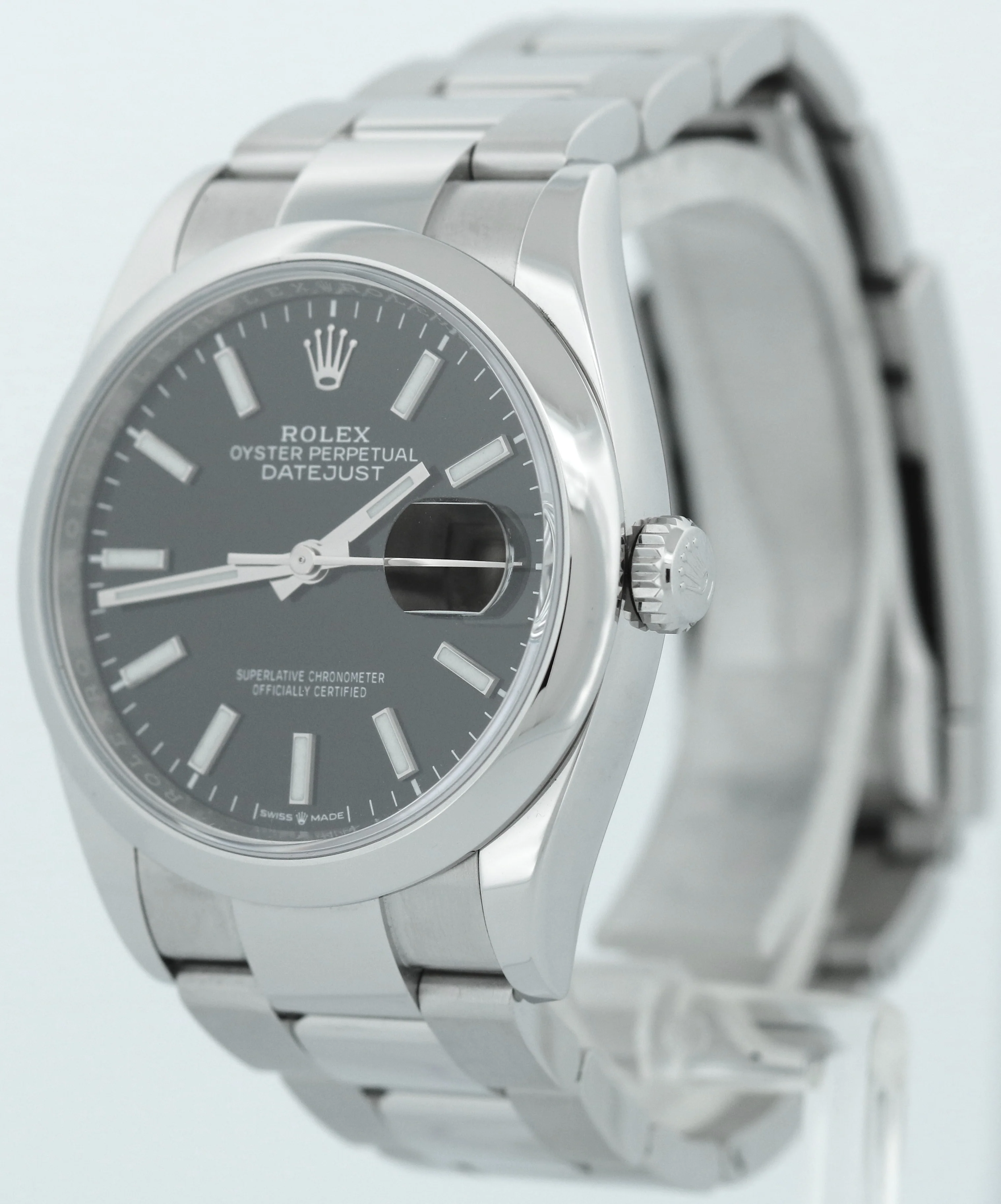 MINT NEW PAPERS Rolex DateJust BLACK 36mm Steel OYSTER Smooth Watch 126200 BOX - Image 3