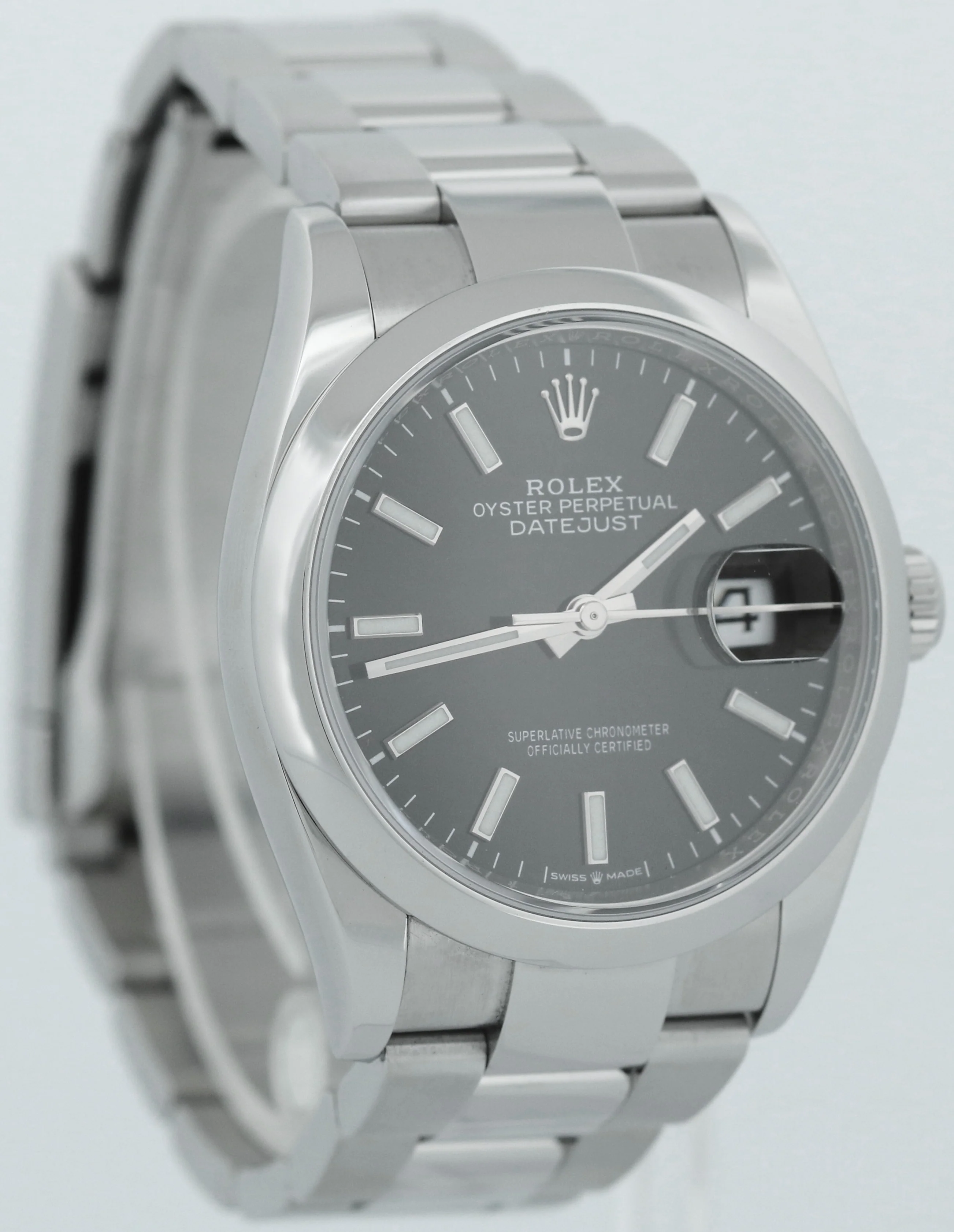 MINT NEW PAPERS Rolex DateJust BLACK 36mm Steel OYSTER Smooth Watch 126200 BOX - Image 4