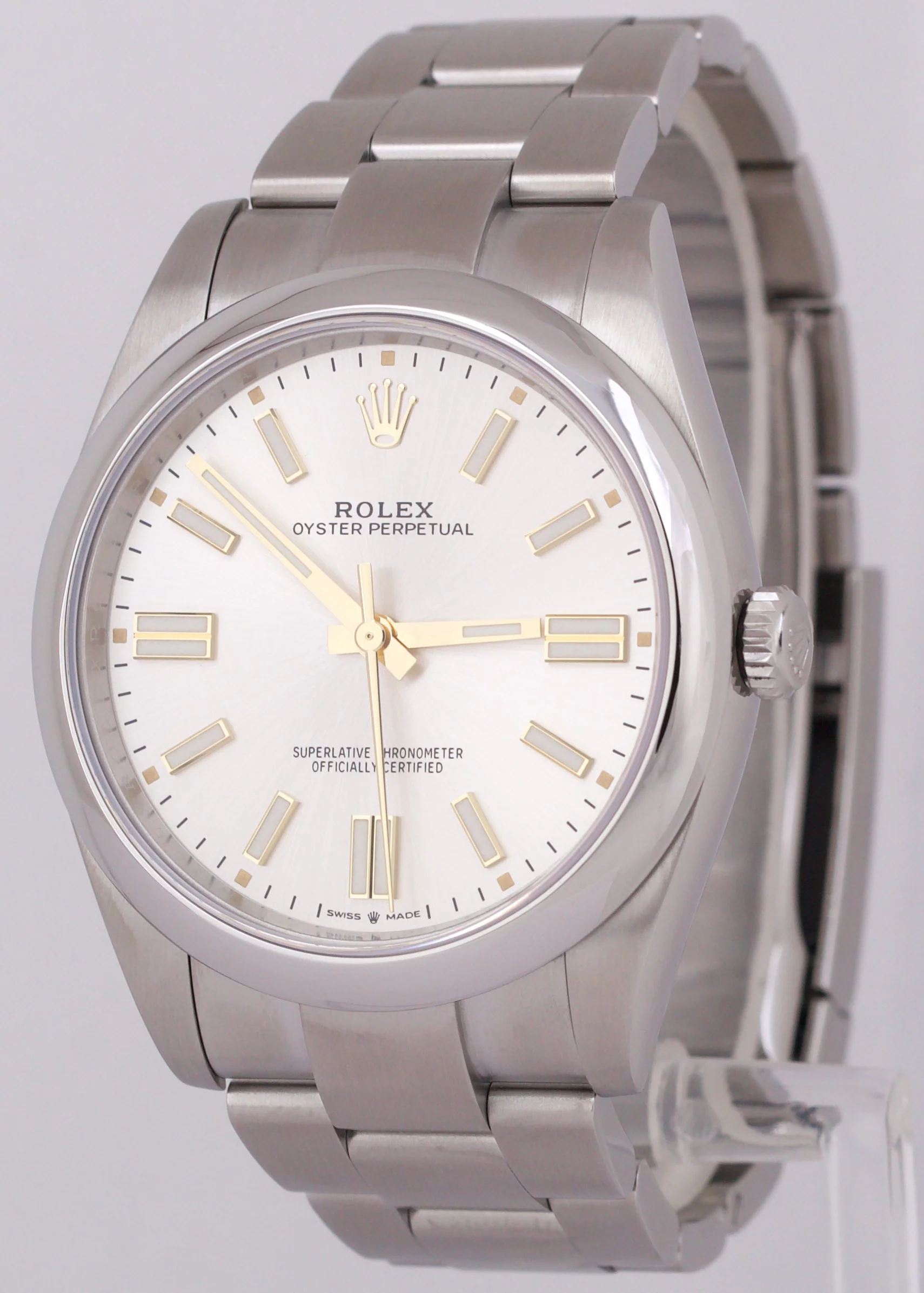 MINT NEW PAPERS Rolex Oyster Perpetual 41mm SILVER Steel Watch 124300 Watch BOX - Image 3