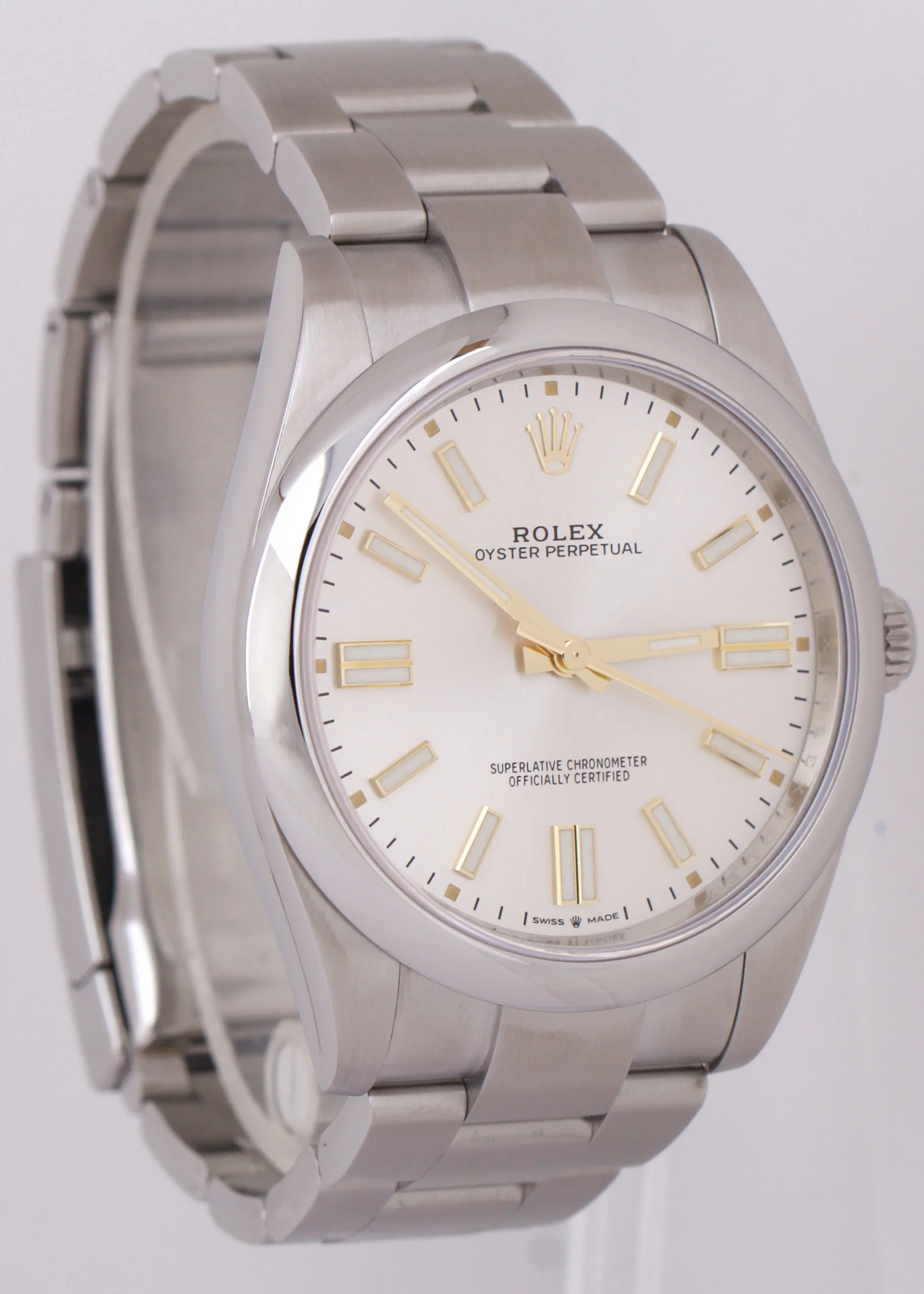 MINT NEW PAPERS Rolex Oyster Perpetual 41mm SILVER Steel Watch 124300 Watch BOX - Image 4