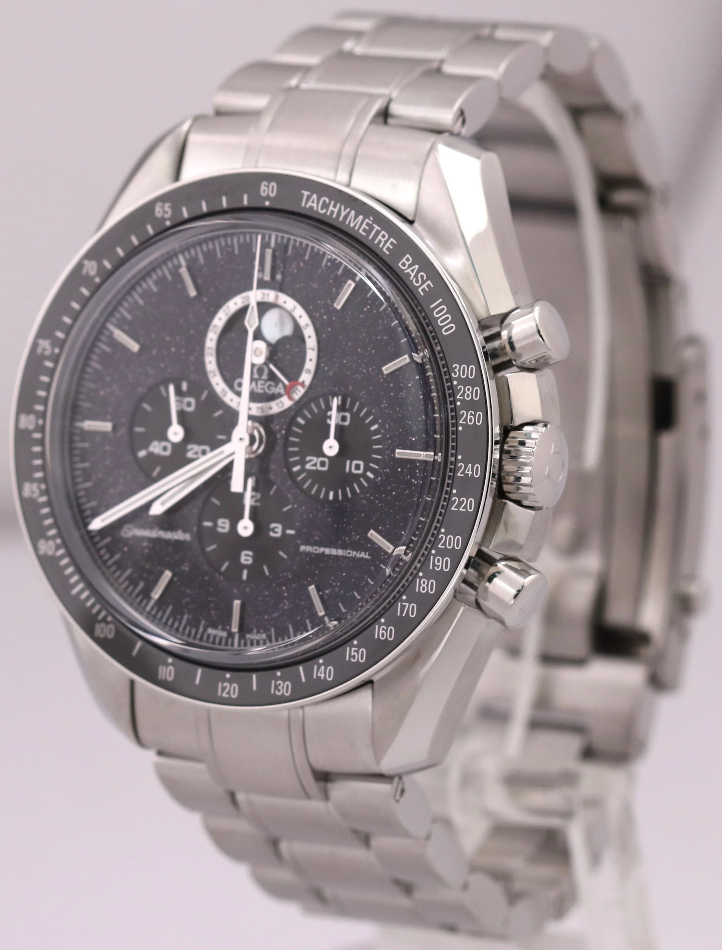 MINT Omega Speedmaster Moonphase AVENTURINE Steel 44.25mm 311.33.44.32.01.001 - Image 3