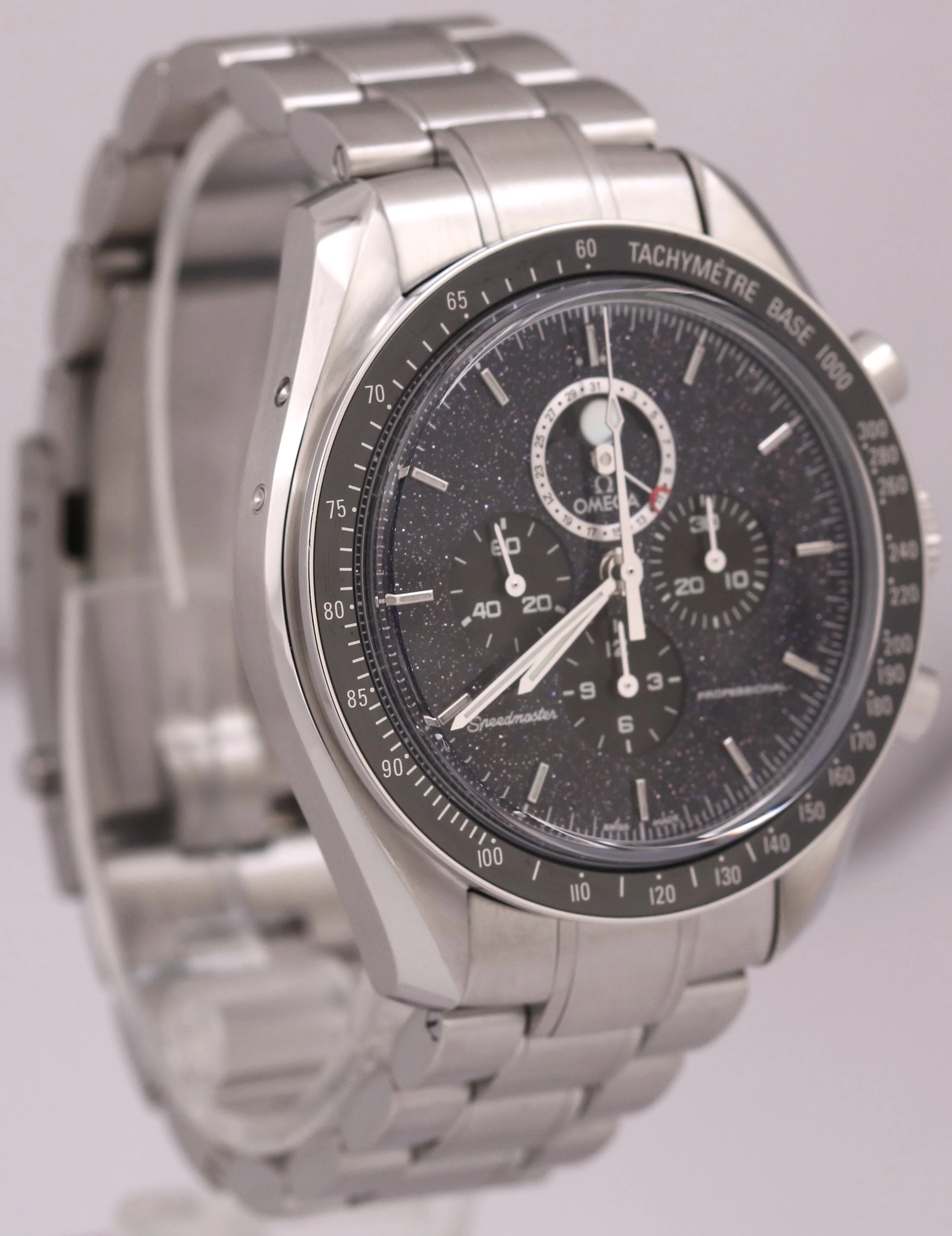 MINT Omega Speedmaster Moonphase AVENTURINE Steel 44.25mm 311.33.44.32.01.001 - Image 4