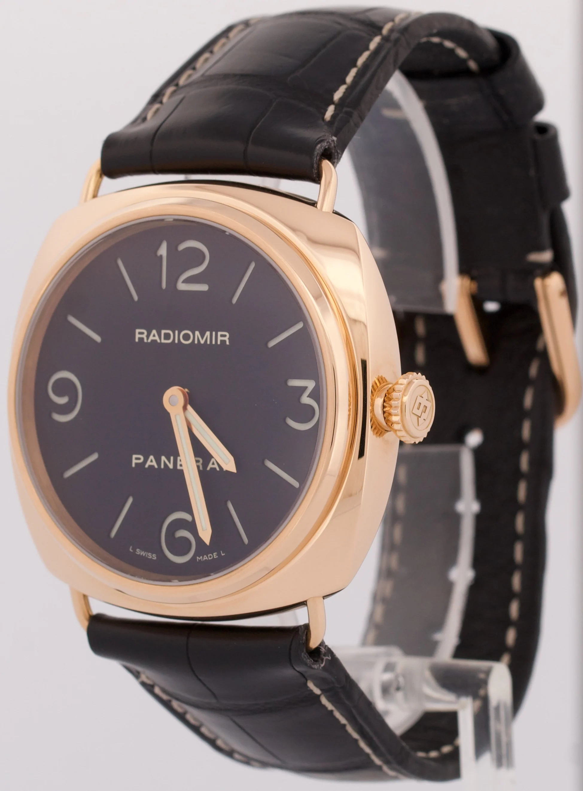 MINT Panerai Radiomir 18K ROSE GOLD Black Manual Leather PAM 231 45mm PAM00231 - Image 3