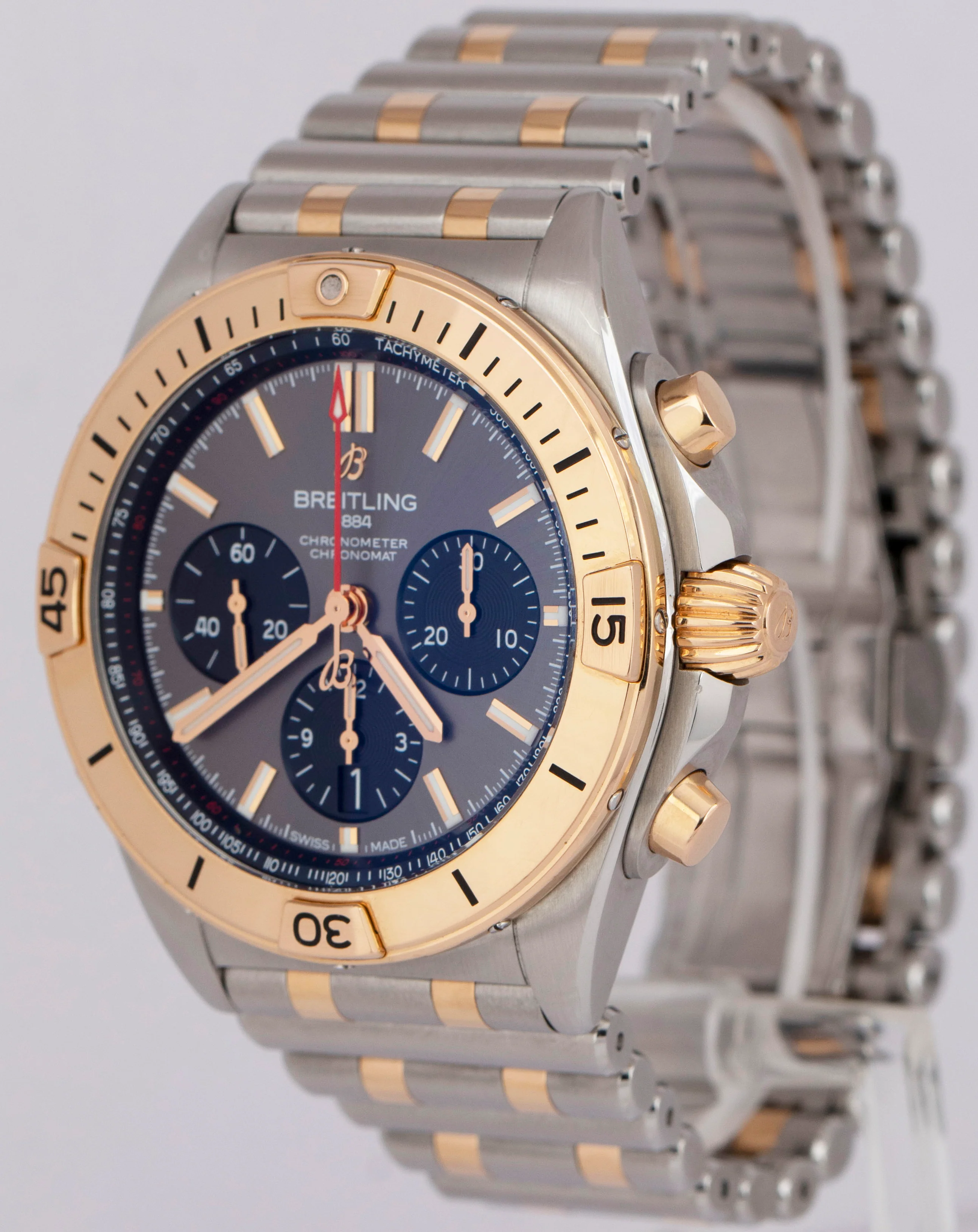 MINT PAPERS Breitling Chronomat B01 42mm Two-Tone Gold Steel Watch UB0134 BOX - Image 3
