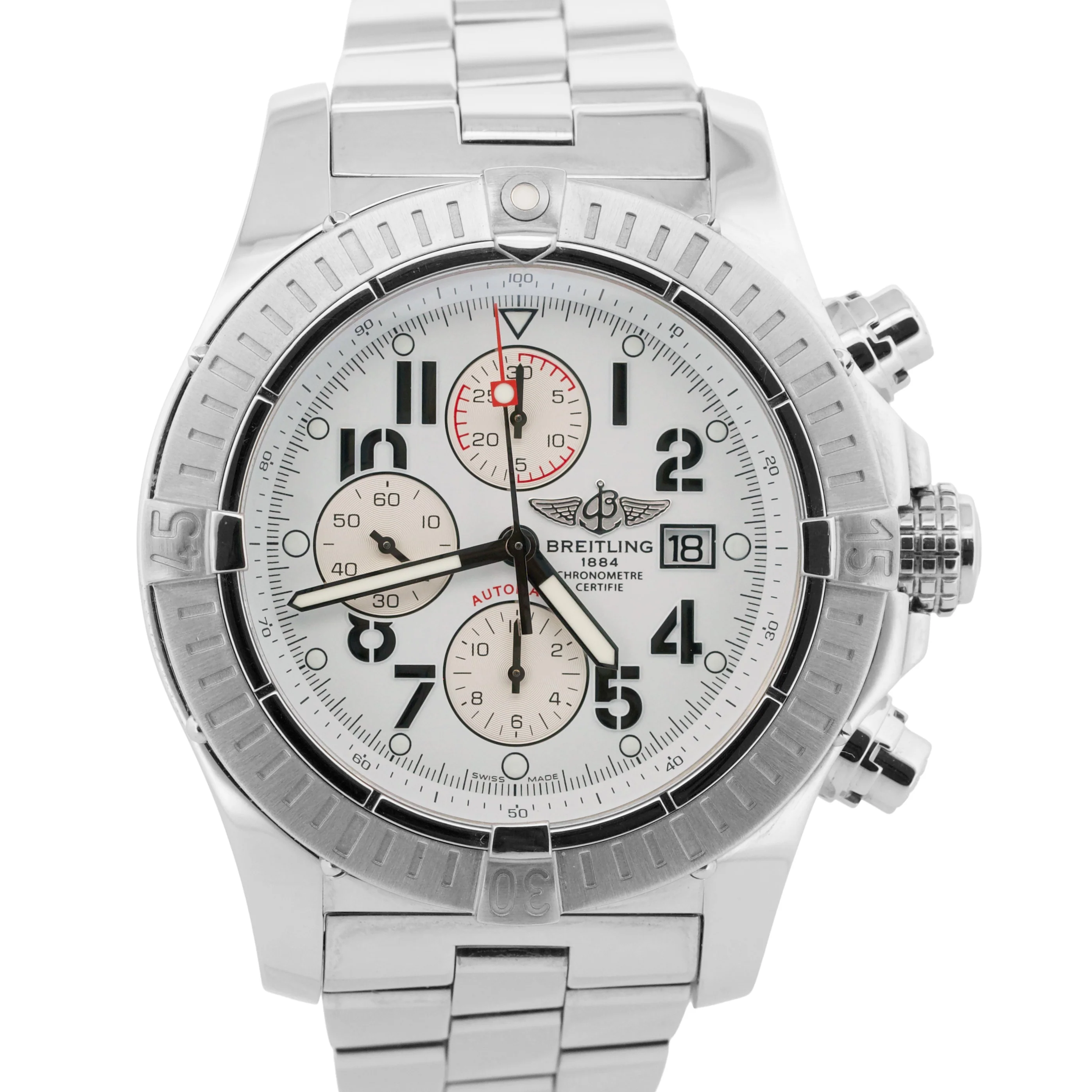 MINT PAPERS Breitling Super Avenger Chronograph 48mm Steel Watch A13370 BOX