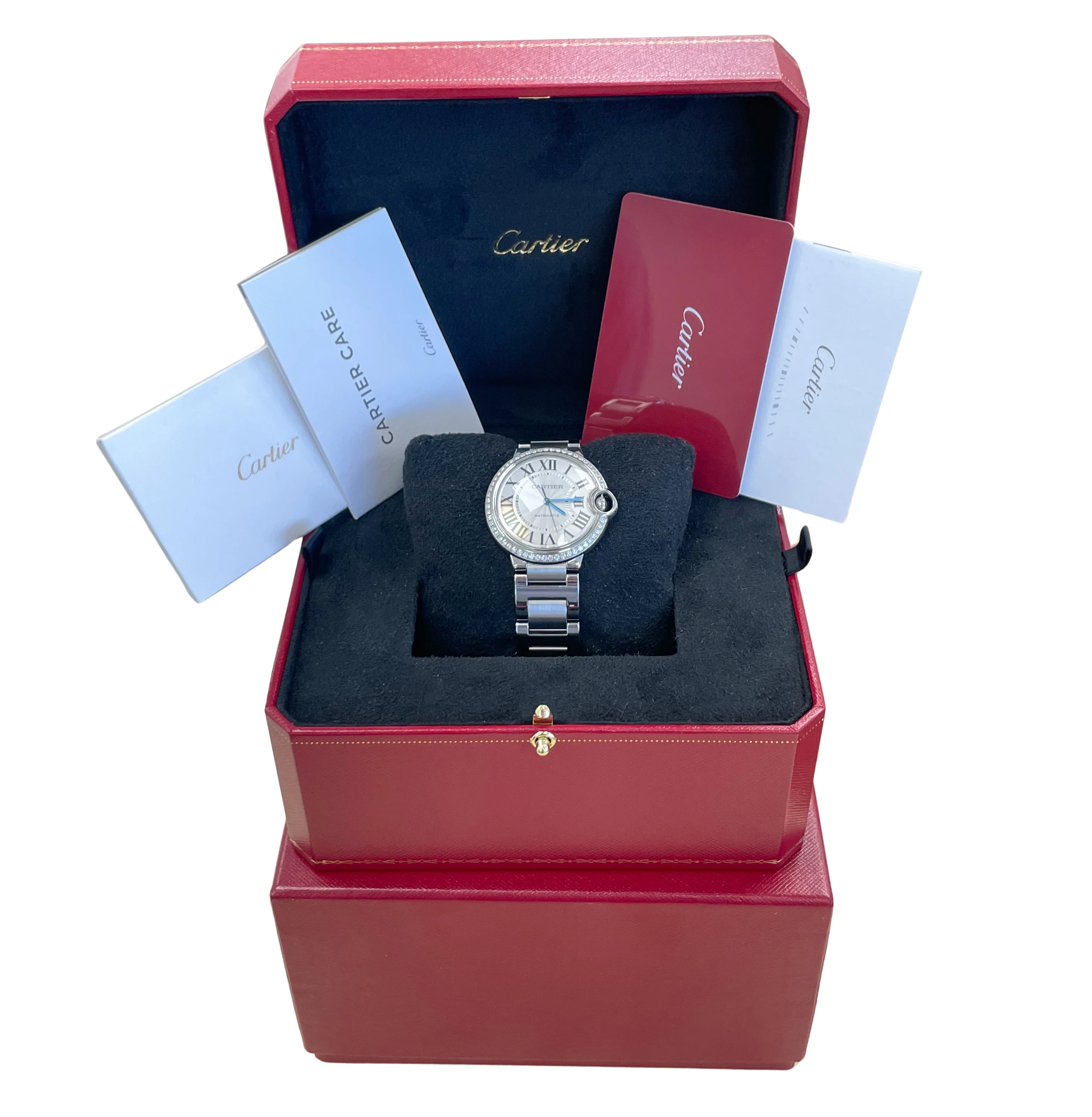 MINT PAPERS Cartier Ballon Bleu FACTORY DIAMOND W4BB0024 36mm 4372 Watch BOX - Image 2