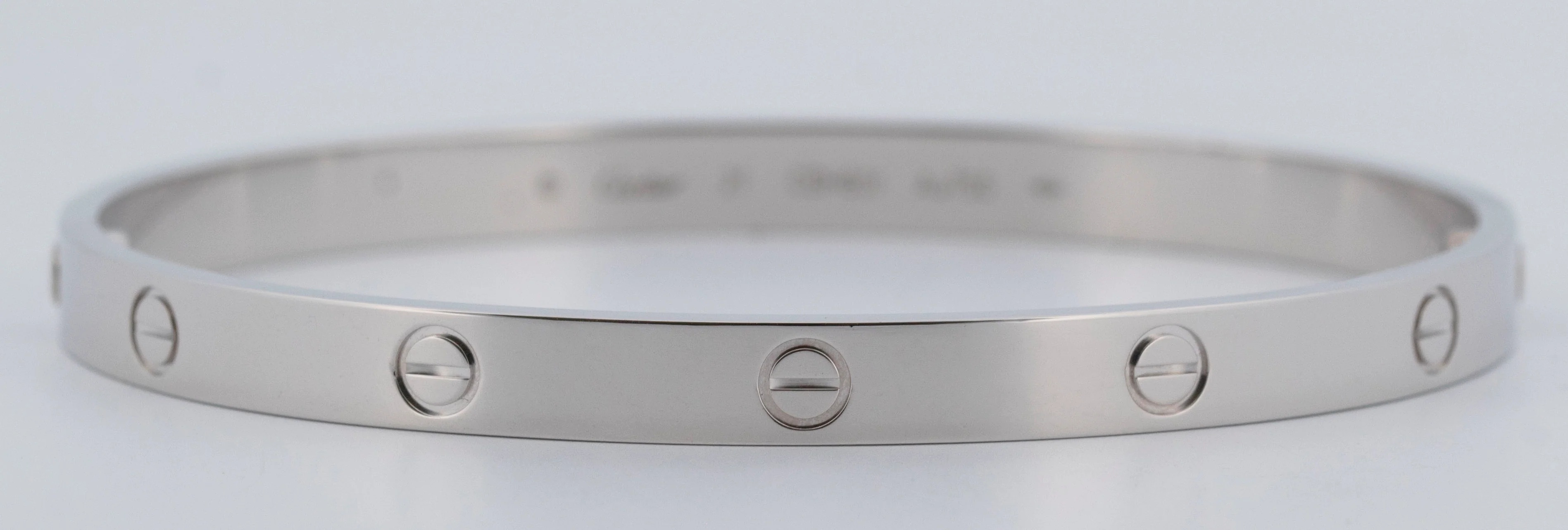 MINT PAPERS Cartier LOVE Bracelet Size 21 Solid 18K White Gold AU 750 BOX - Image 3