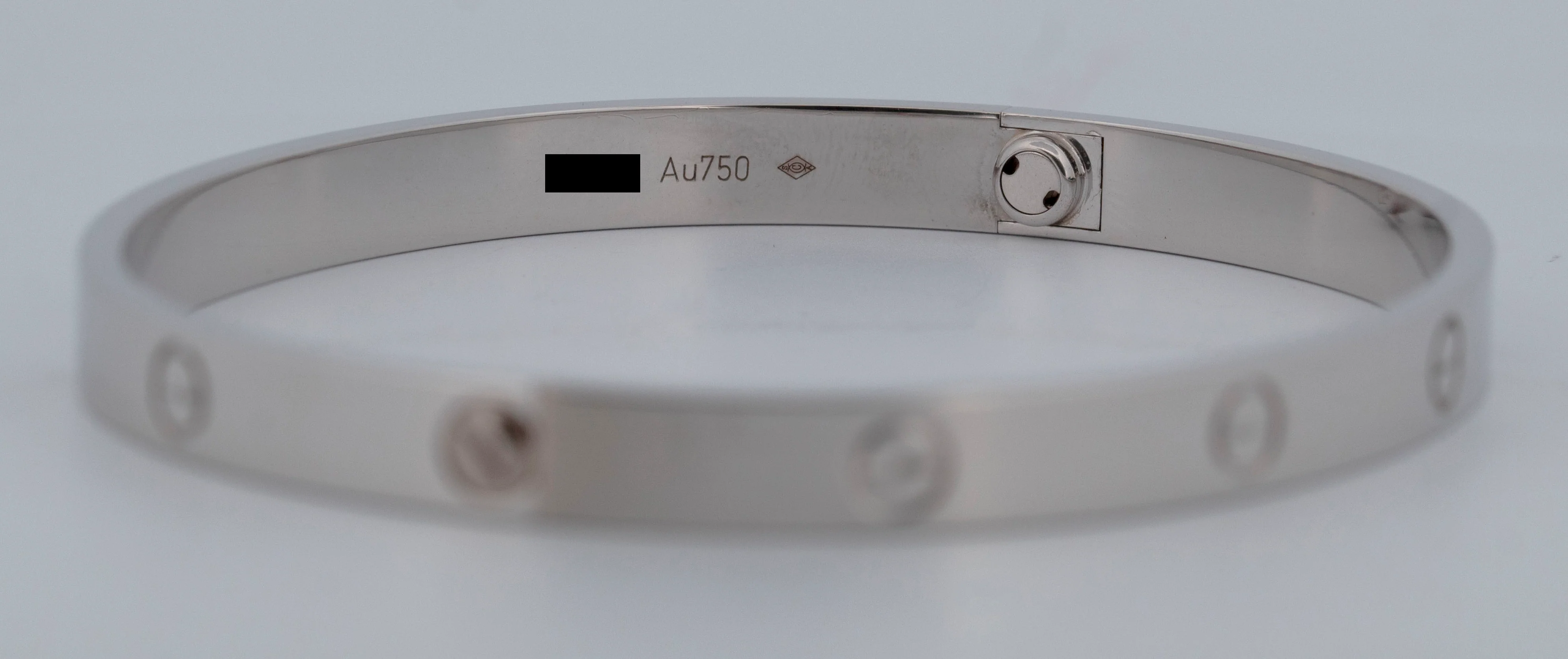 MINT PAPERS Cartier LOVE Bracelet Size 21 Solid 18K White Gold AU 750 BOX - Image 7