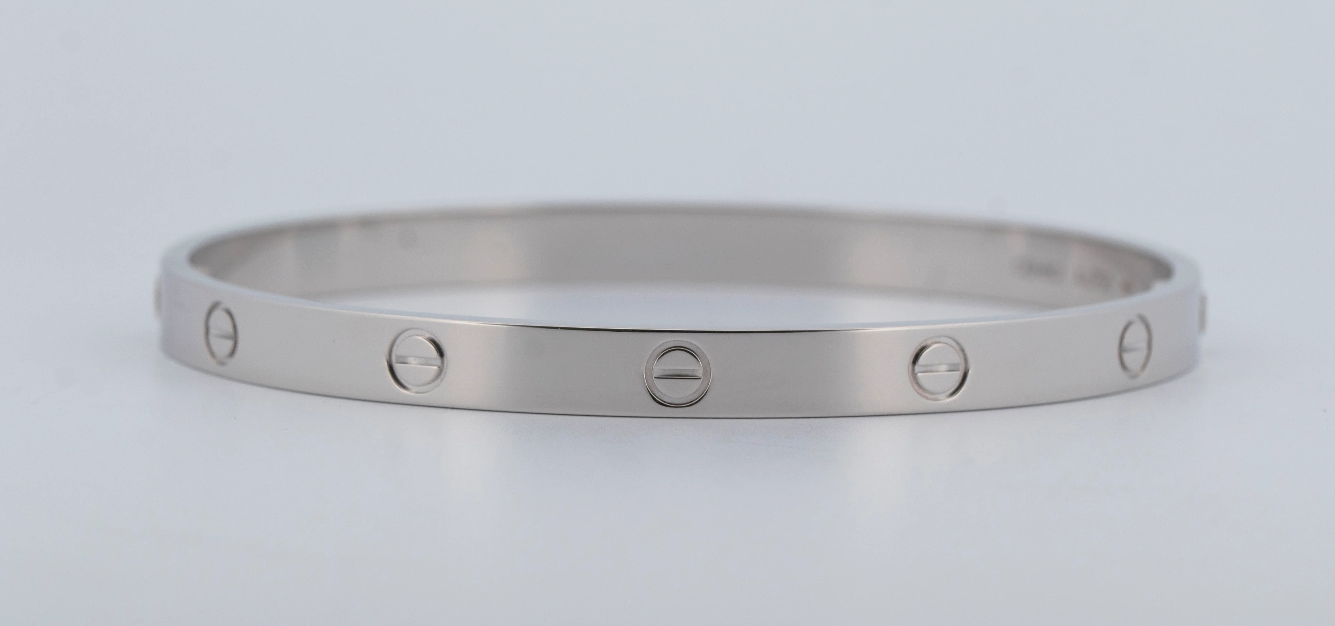 MINT PAPERS Cartier LOVE Bracelet Size 21 Solid 18K White Gold AU 750 BOX - Image 8