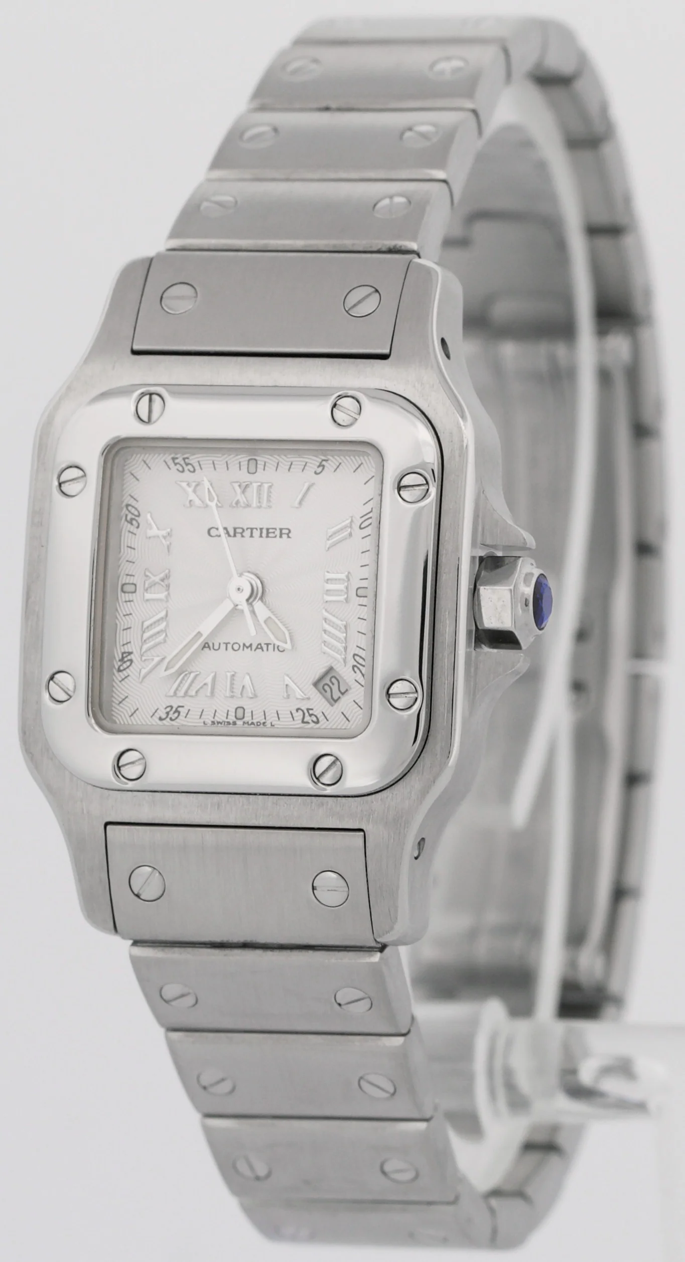 MINT PAPERS Cartier Santos Galbee Steel SILVER Roman Automatic 24mm 2423 BOX - Image 3